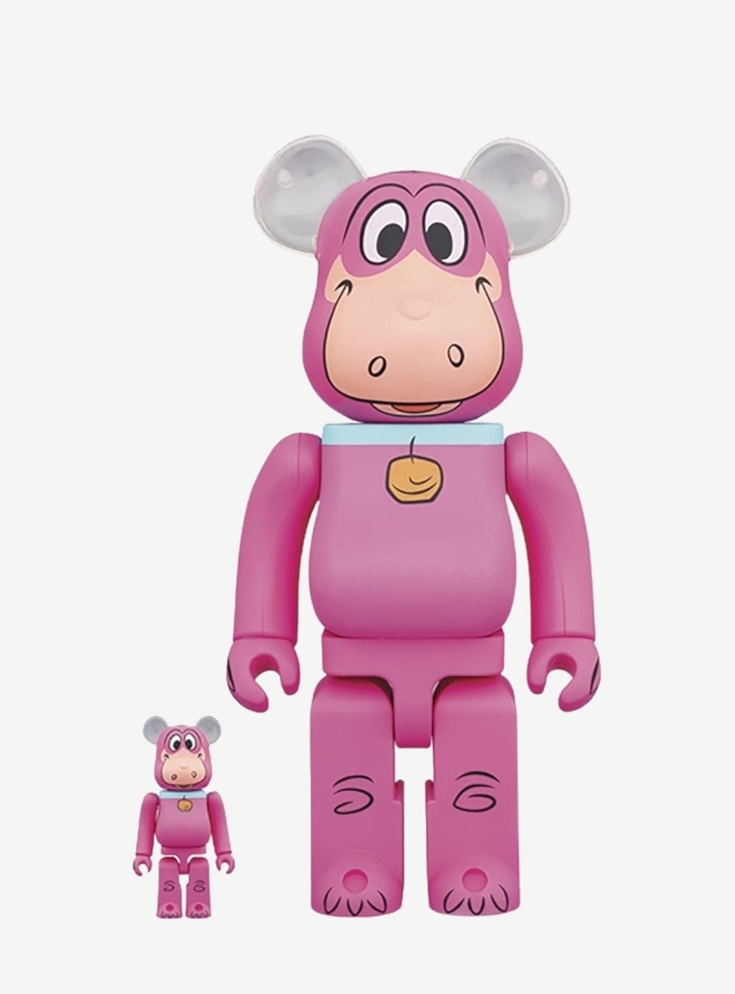 Bearbrick x The Flintstones Dino 100% & 400% Set Pink