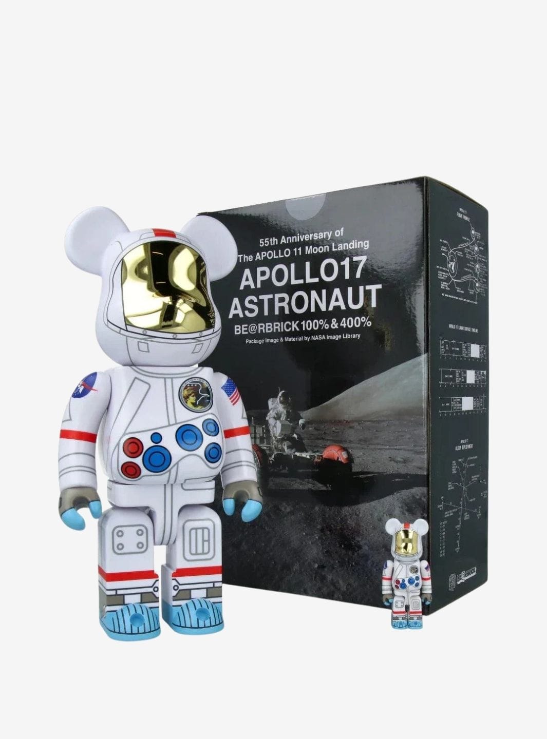 Bearbrick Apollo17 Astronaut 100% & 400% Set