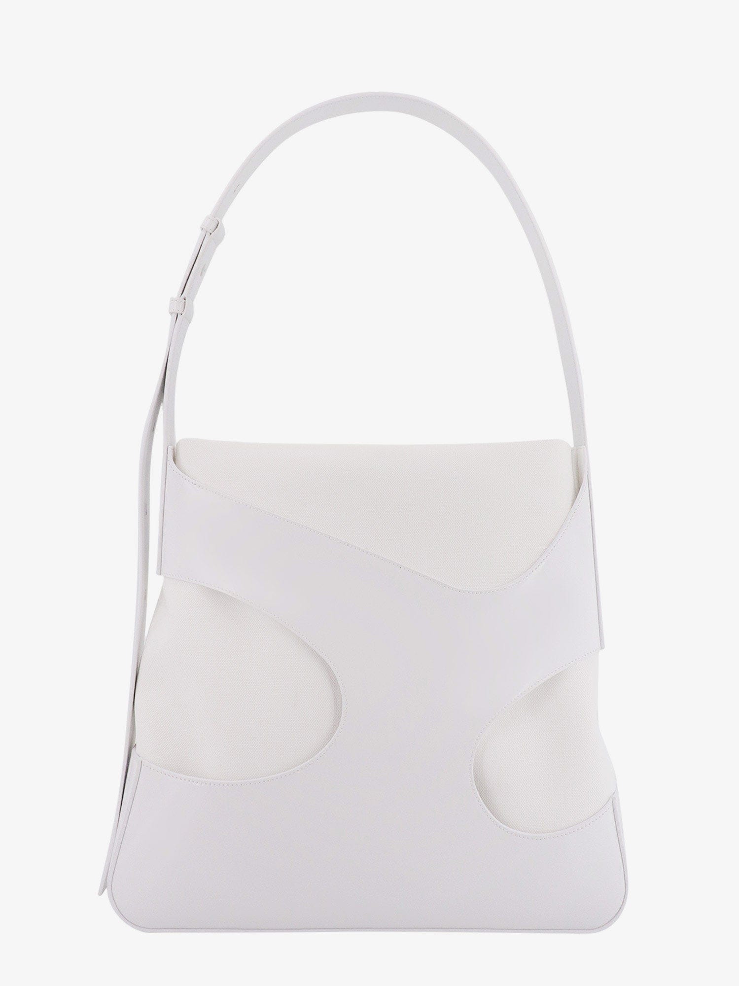 Ferragamo Shoulder bag in leather and canvas with cut - out details