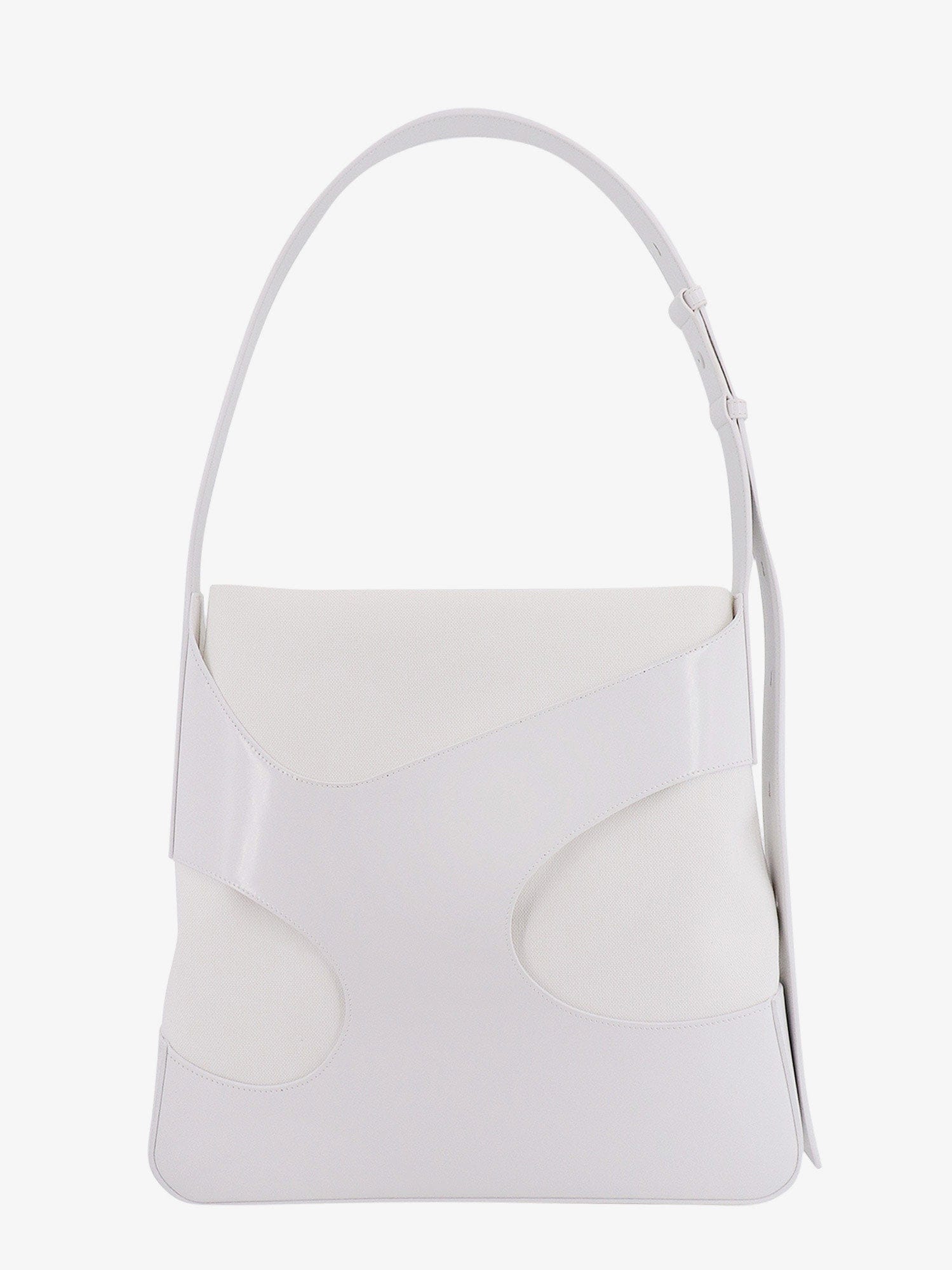 Ferragamo Shoulder bag in leather and canvas with cut - out details