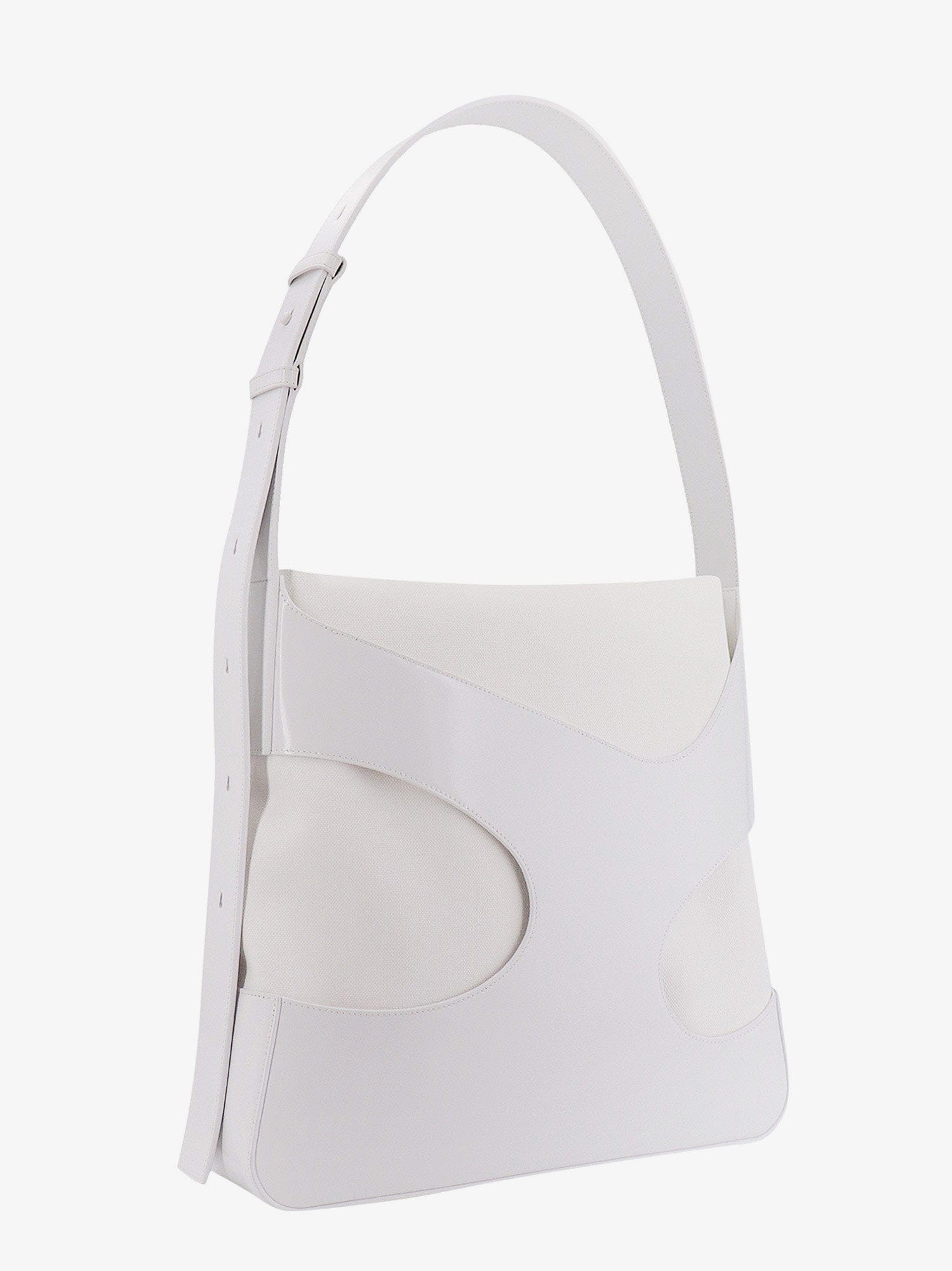 Ferragamo Shoulder bag in leather and canvas with cut - out details