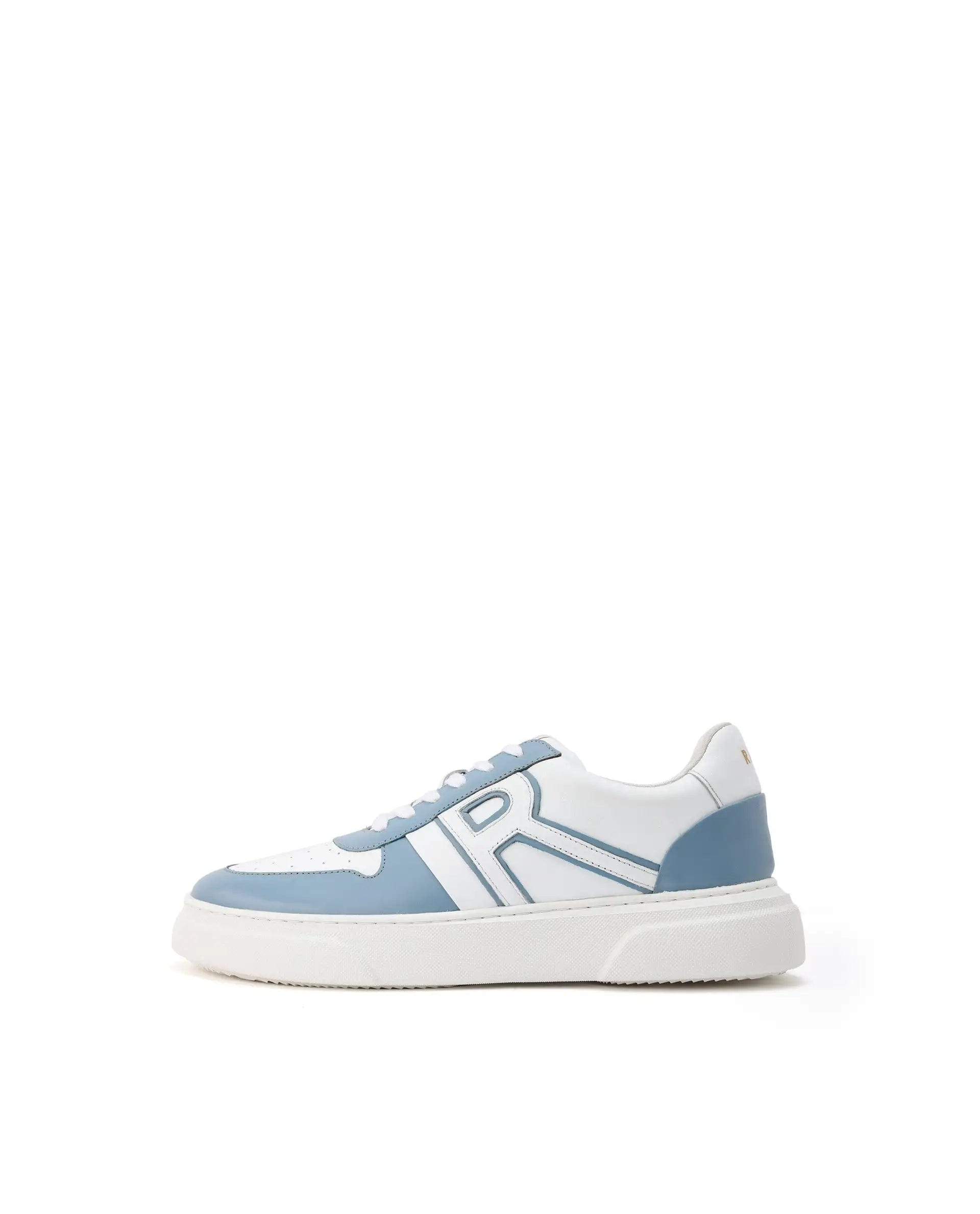 RAREZ Rare Rabbit Mens Cygnus Pro White Genuine Leather Dual Tone Low - Top Lace - Up Sneaker Shoe