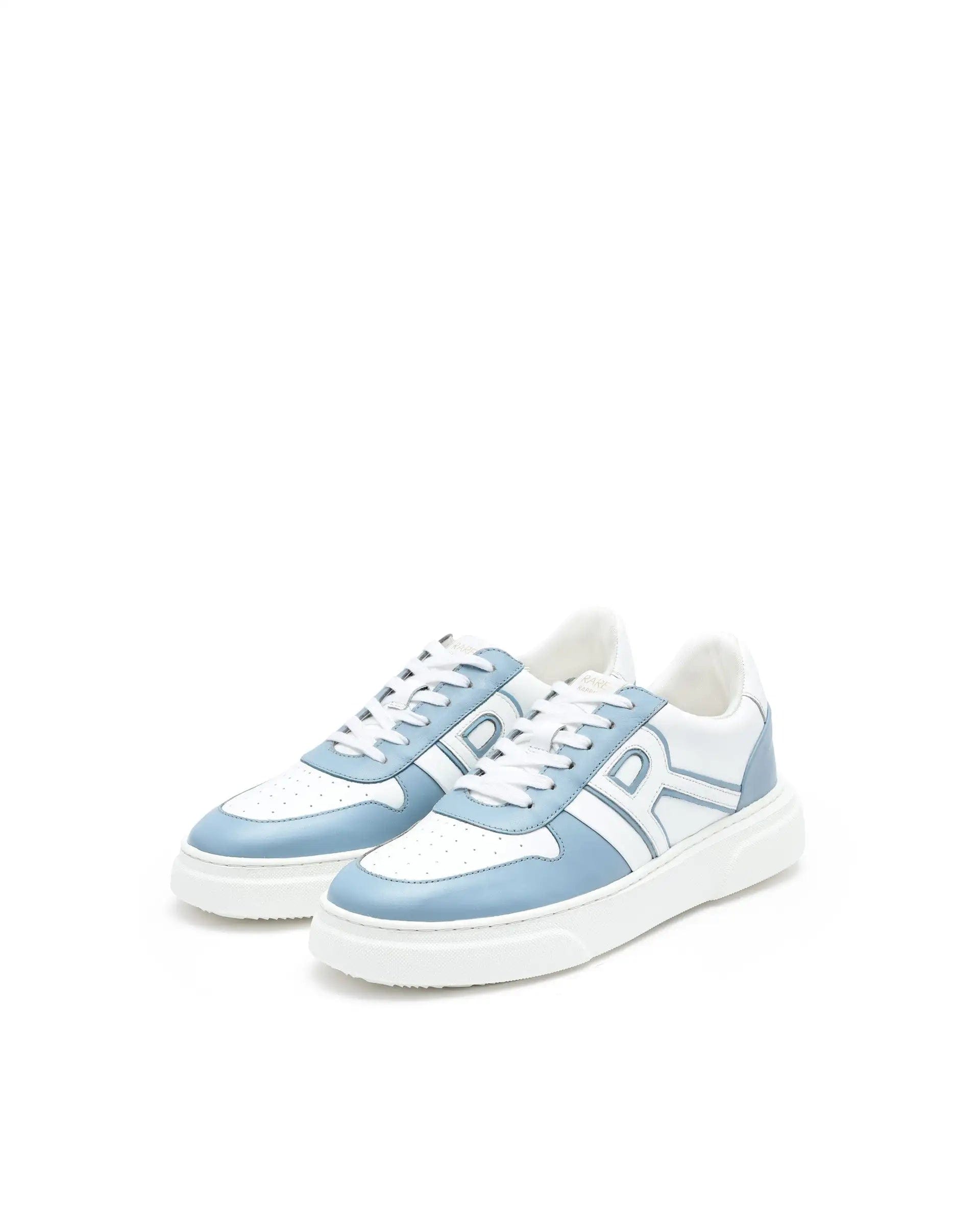 RAREZ Rare Rabbit Mens Cygnus Pro White Genuine Leather Dual Tone Low - Top Lace - Up Sneaker Shoe