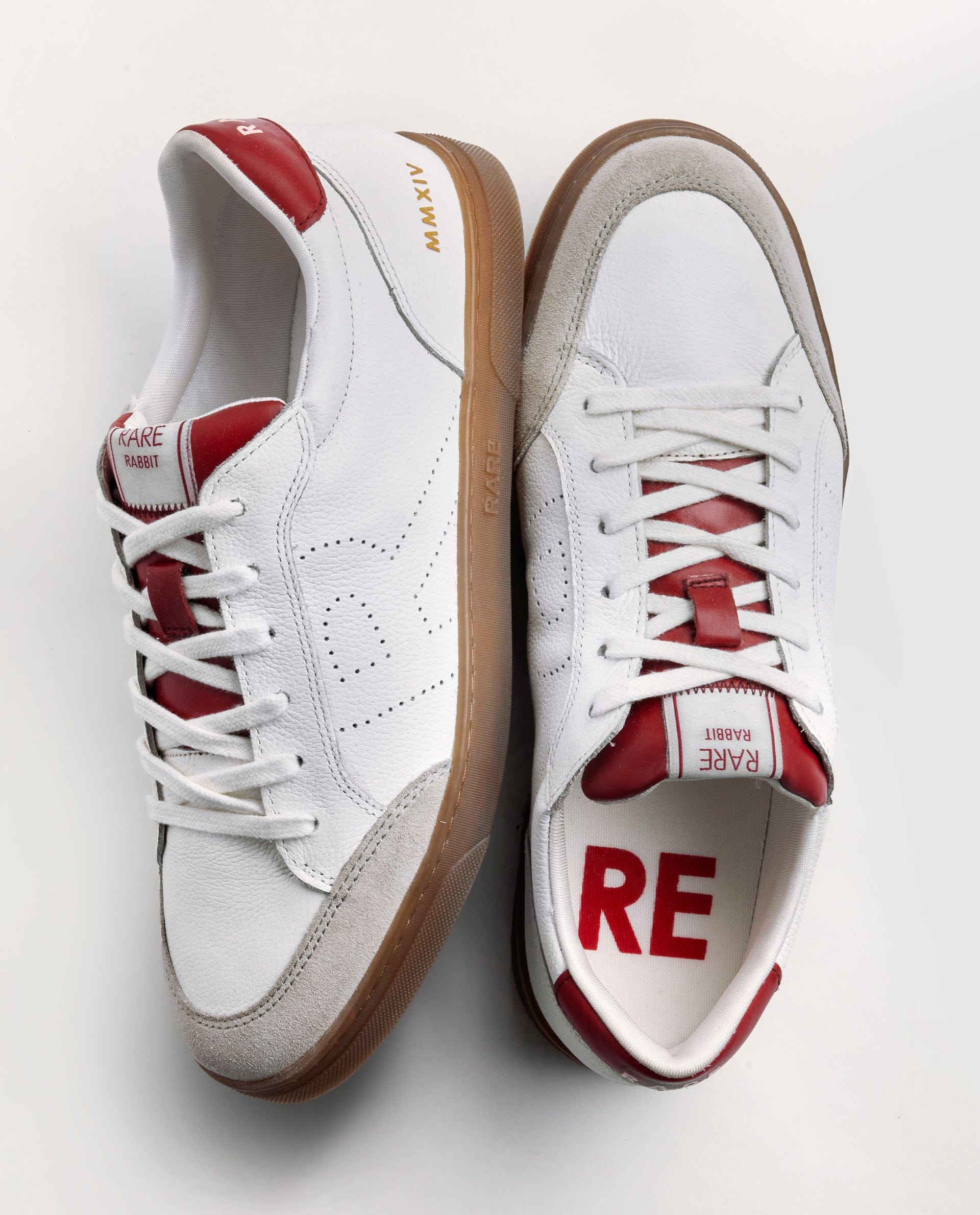 RAREZ Rare Rabbit Mens Rocco Red Round Toe Low Top Perforated Lace - Up Sneaker Shoes