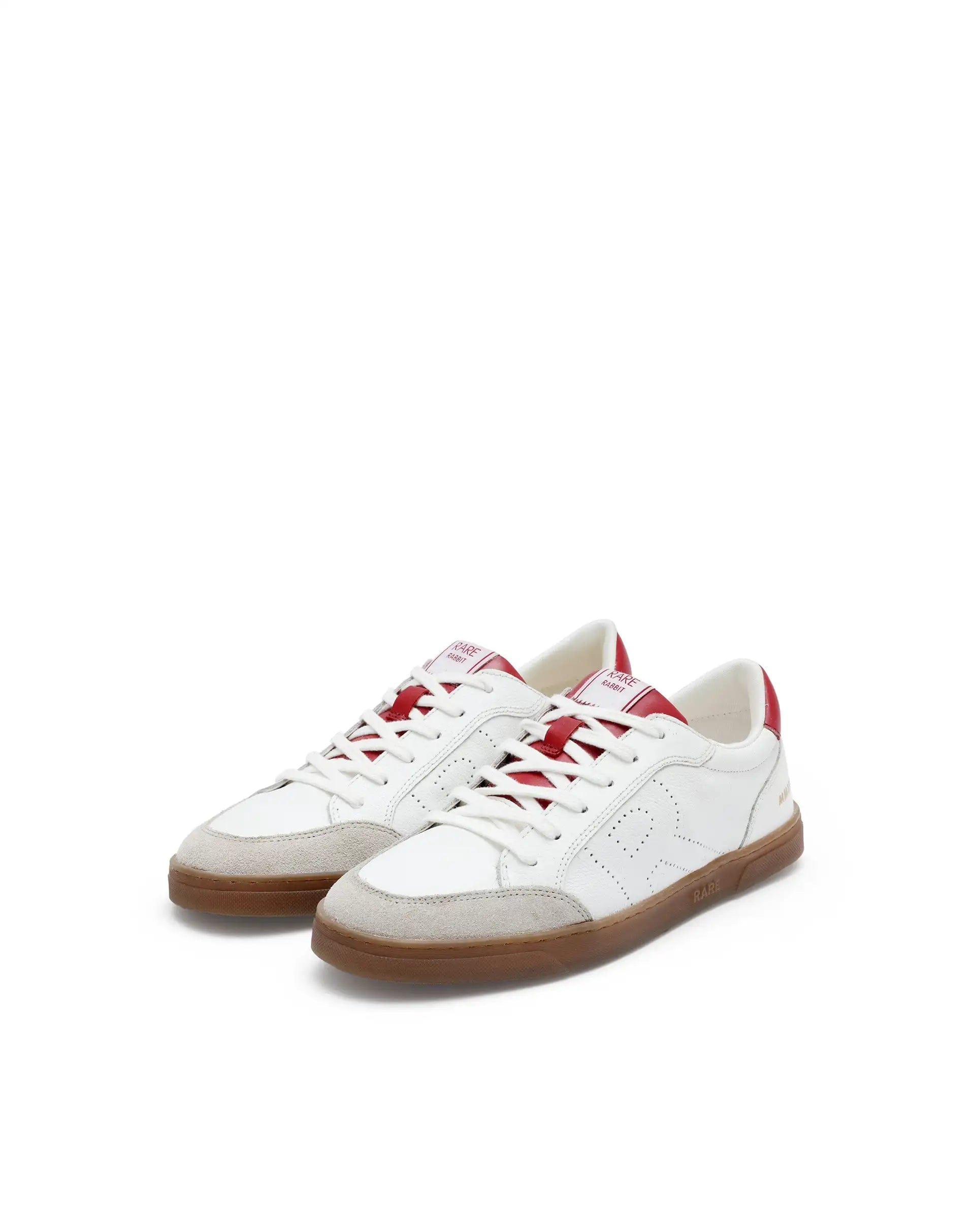 RAREZ Rare Rabbit Mens Rocco Red Round Toe Low Top Perforated Lace - Up Sneaker Shoes