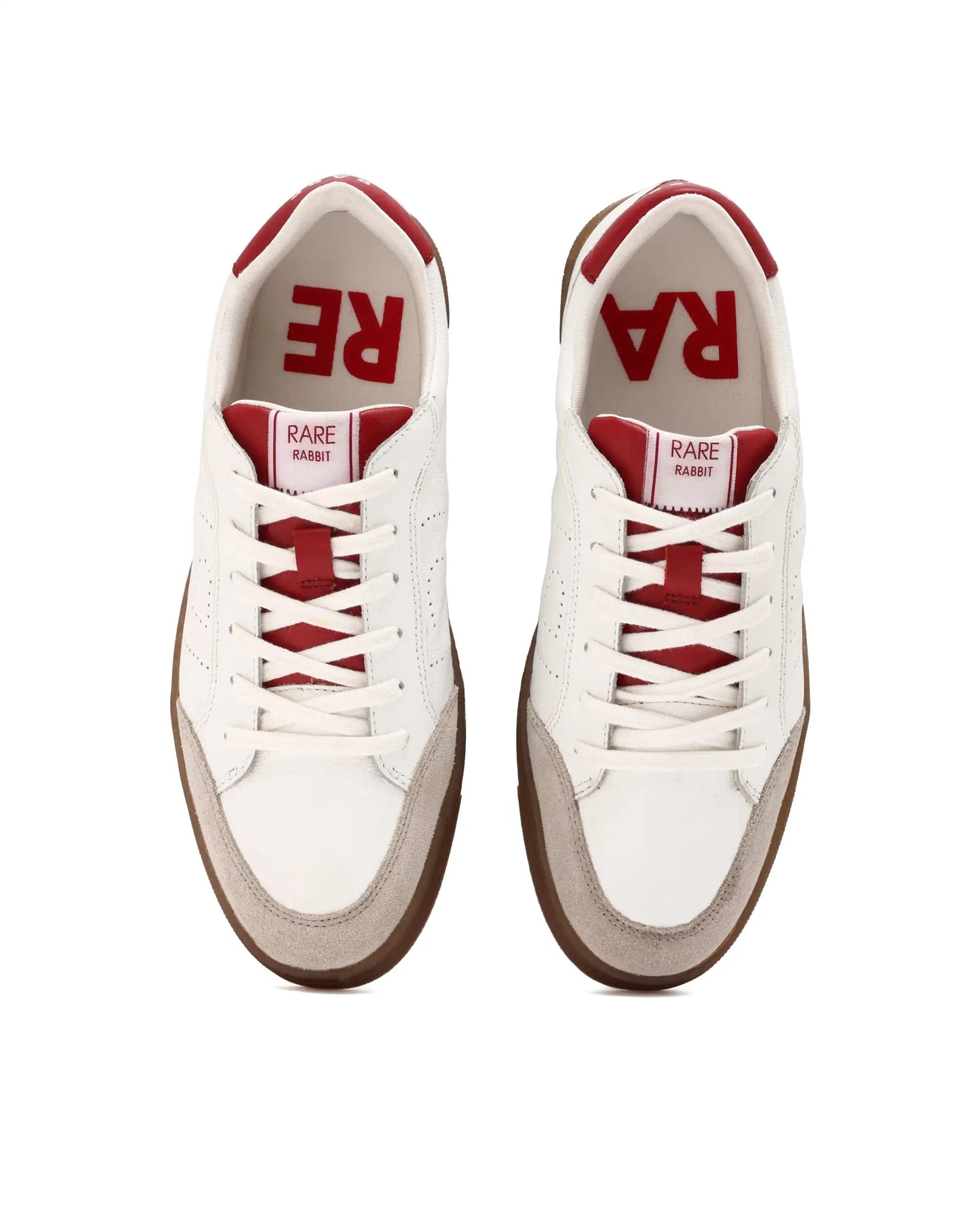 RAREZ Rare Rabbit Mens Rocco Red Round Toe Low Top Perforated Lace - Up Sneaker Shoes