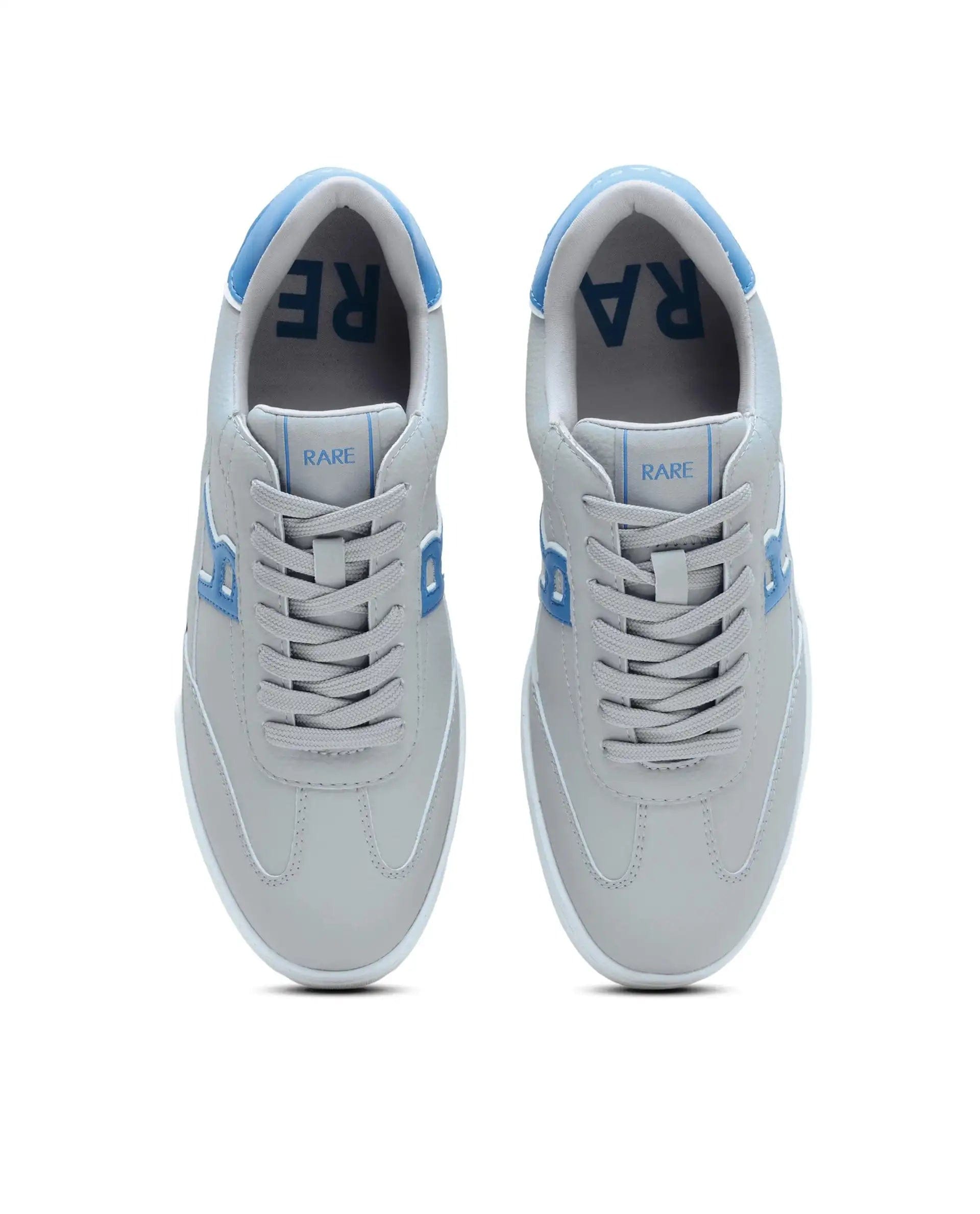 RAREZ Rare Rabbit Men's Athens Light Grey Micro Leather Sneaker