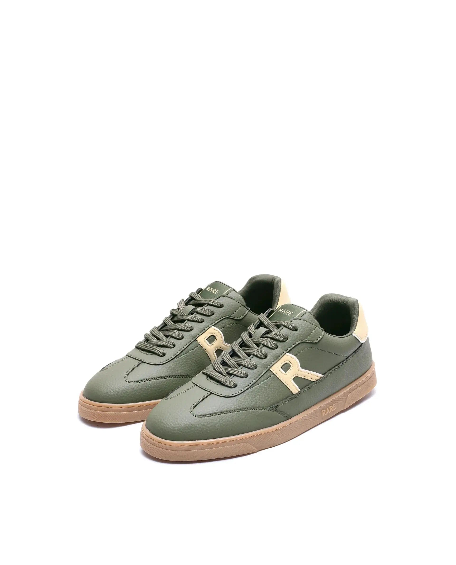 RAREZ Rare Rabbit Men's Athens Dark Olive Micro Leather Sneaker