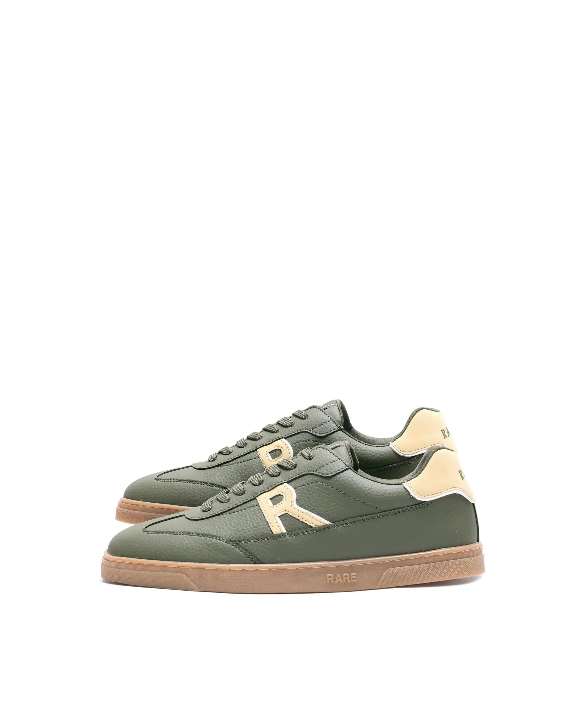 RAREZ Rare Rabbit Men's Athens Dark Olive Micro Leather Sneaker