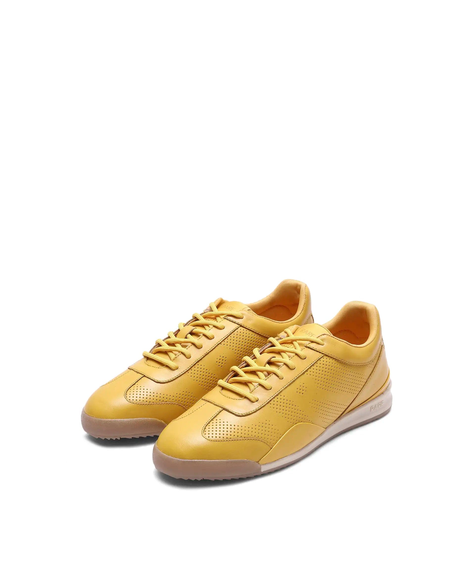 RAREZ Rare Rabbit Men's Cryon Yellow Leather Sneaker
