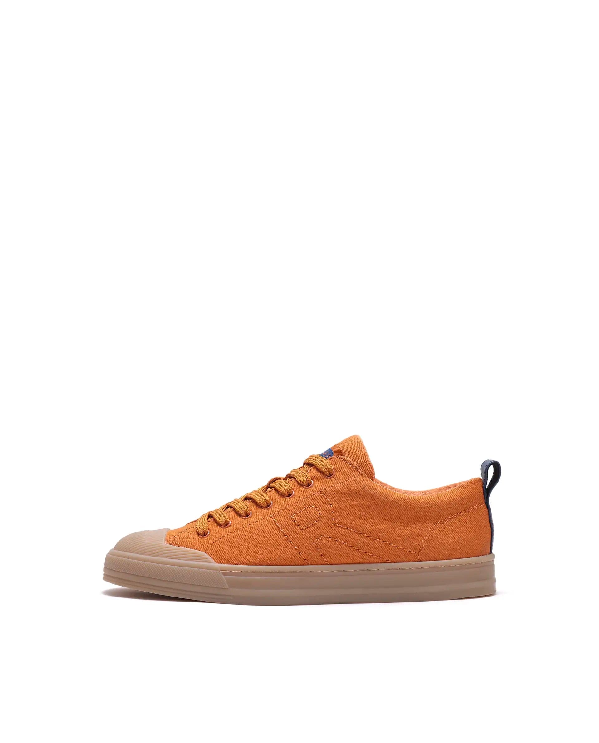 RAREZ Rare Rabbit Men's Sauron 77 Orange Micro Leather Sneaker