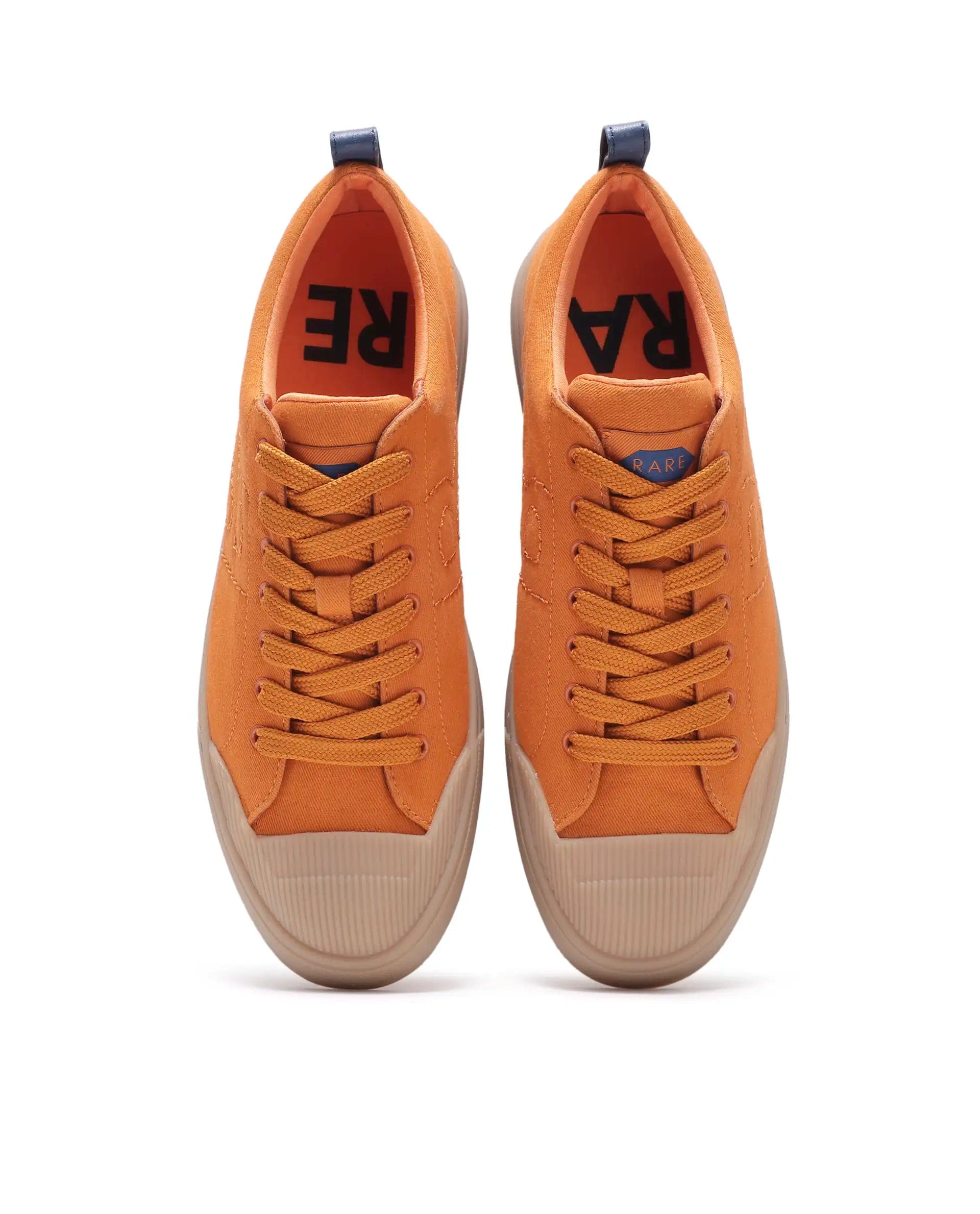 RAREZ Rare Rabbit Men's Sauron 77 Orange Micro Leather Sneaker