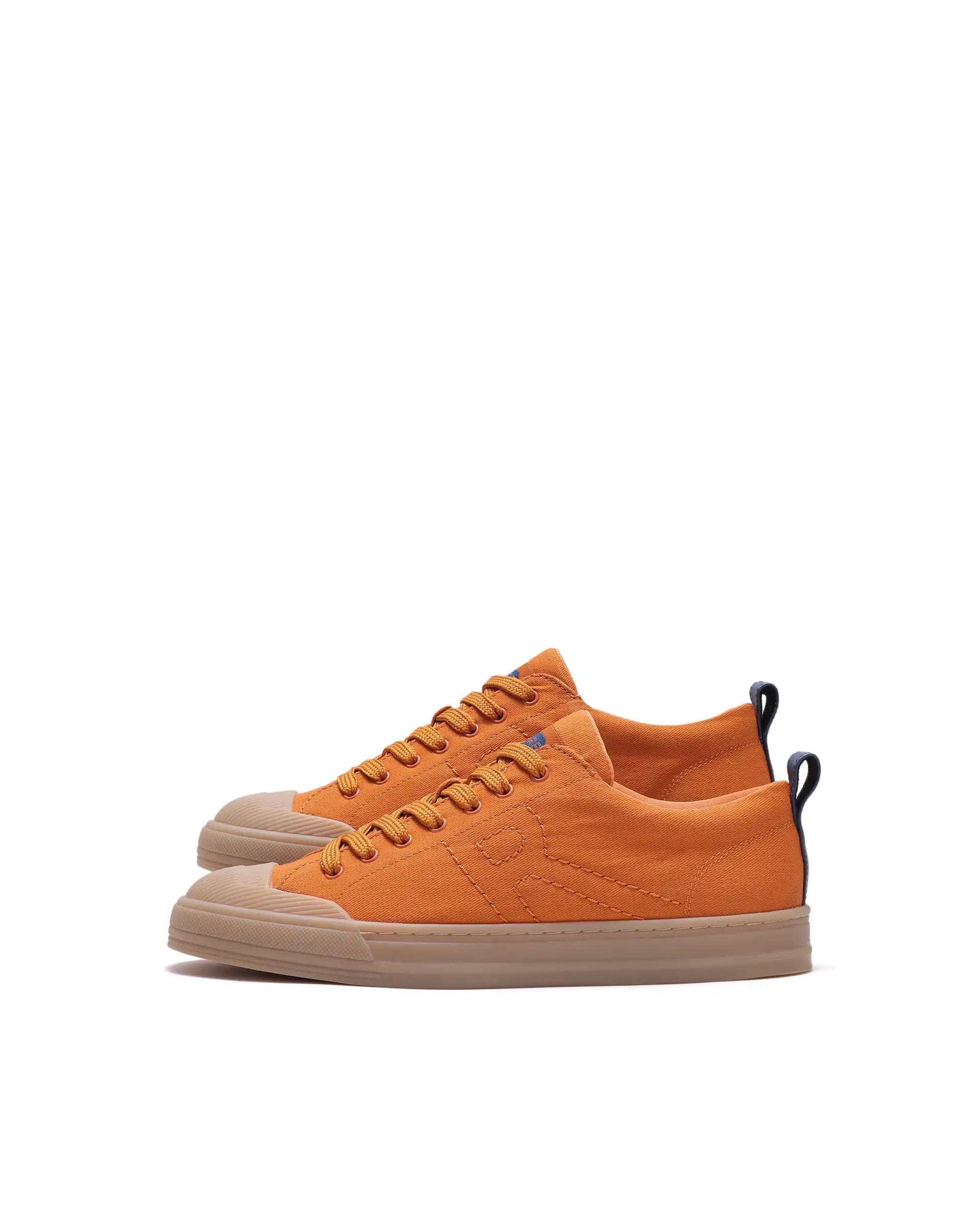 RAREZ Rare Rabbit Men's Sauron 77 Orange Micro Leather Sneaker