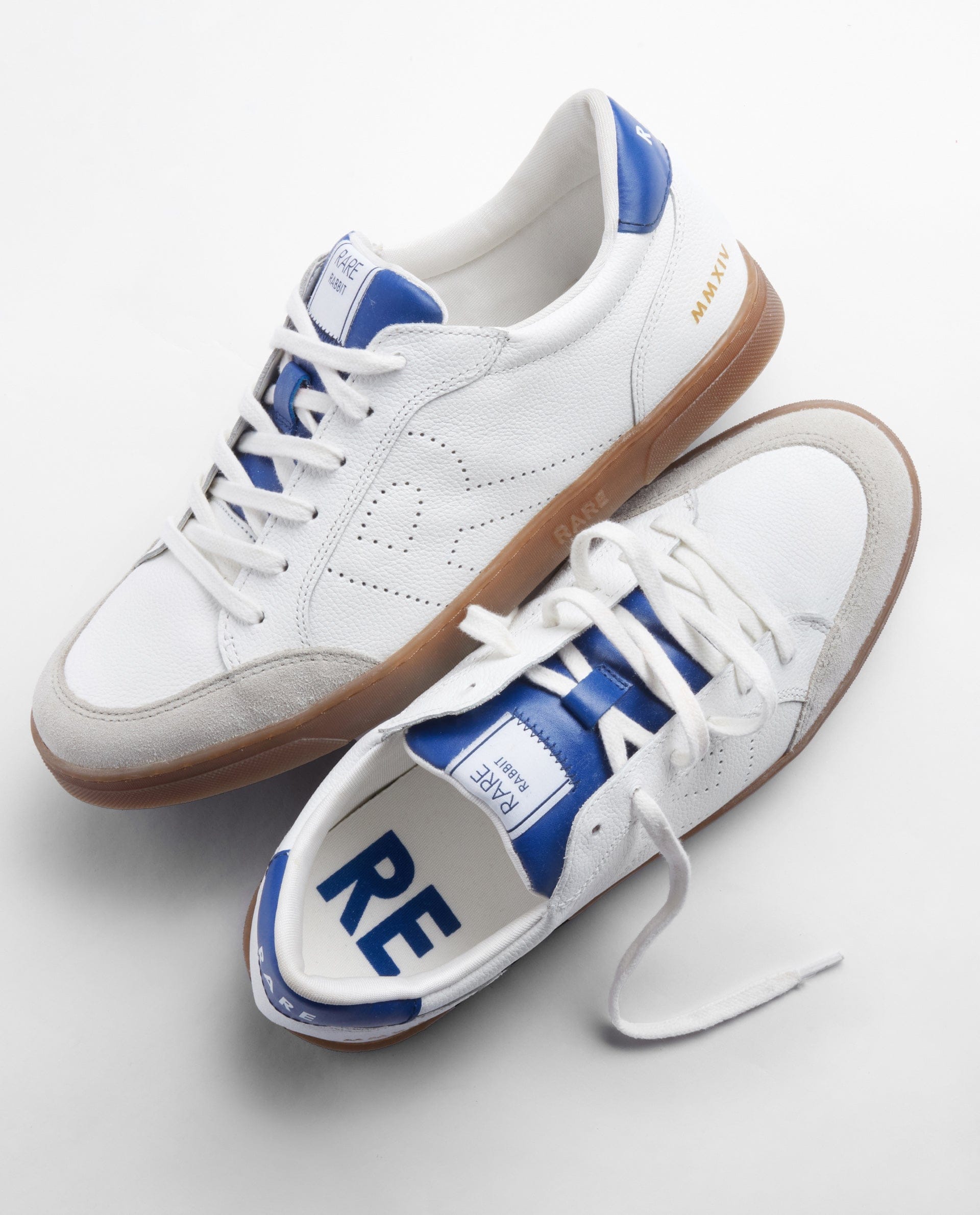 RAREZ Rare Rabbit Mens Rocco Blue Round Toe Low Top Perforated Lace - Up Sneaker Shoes