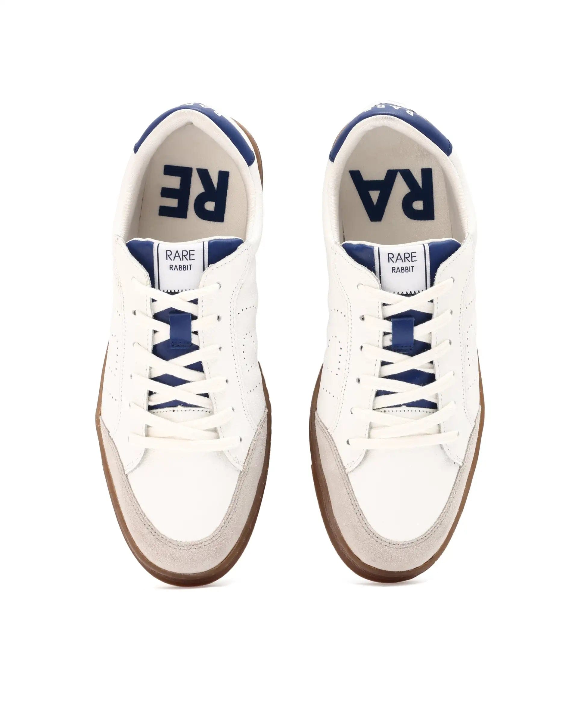 RAREZ Rare Rabbit Mens Rocco Blue Round Toe Low Top Perforated Lace - Up Sneaker Shoes