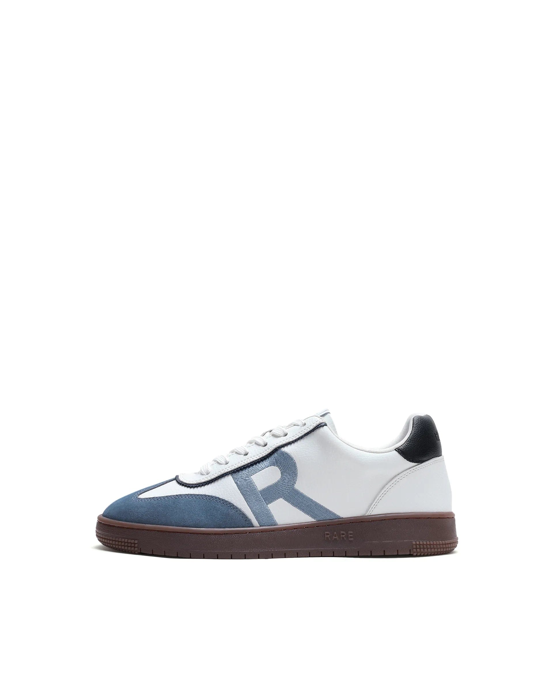 RAREZ Rare Rabbit Men's Embroy White Micro Leather Sneaker