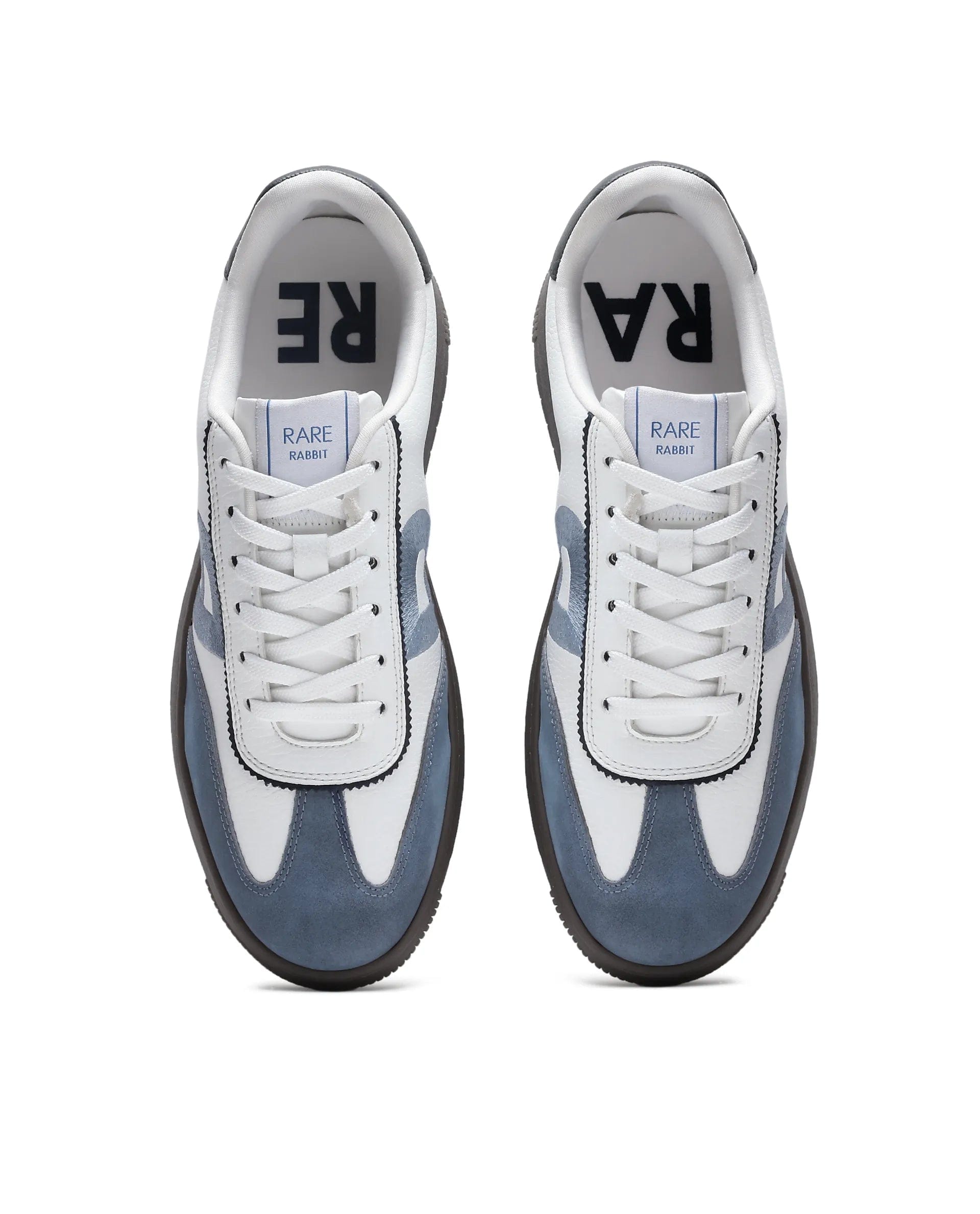 RAREZ Rare Rabbit Men's Embroy White Micro Leather Sneaker