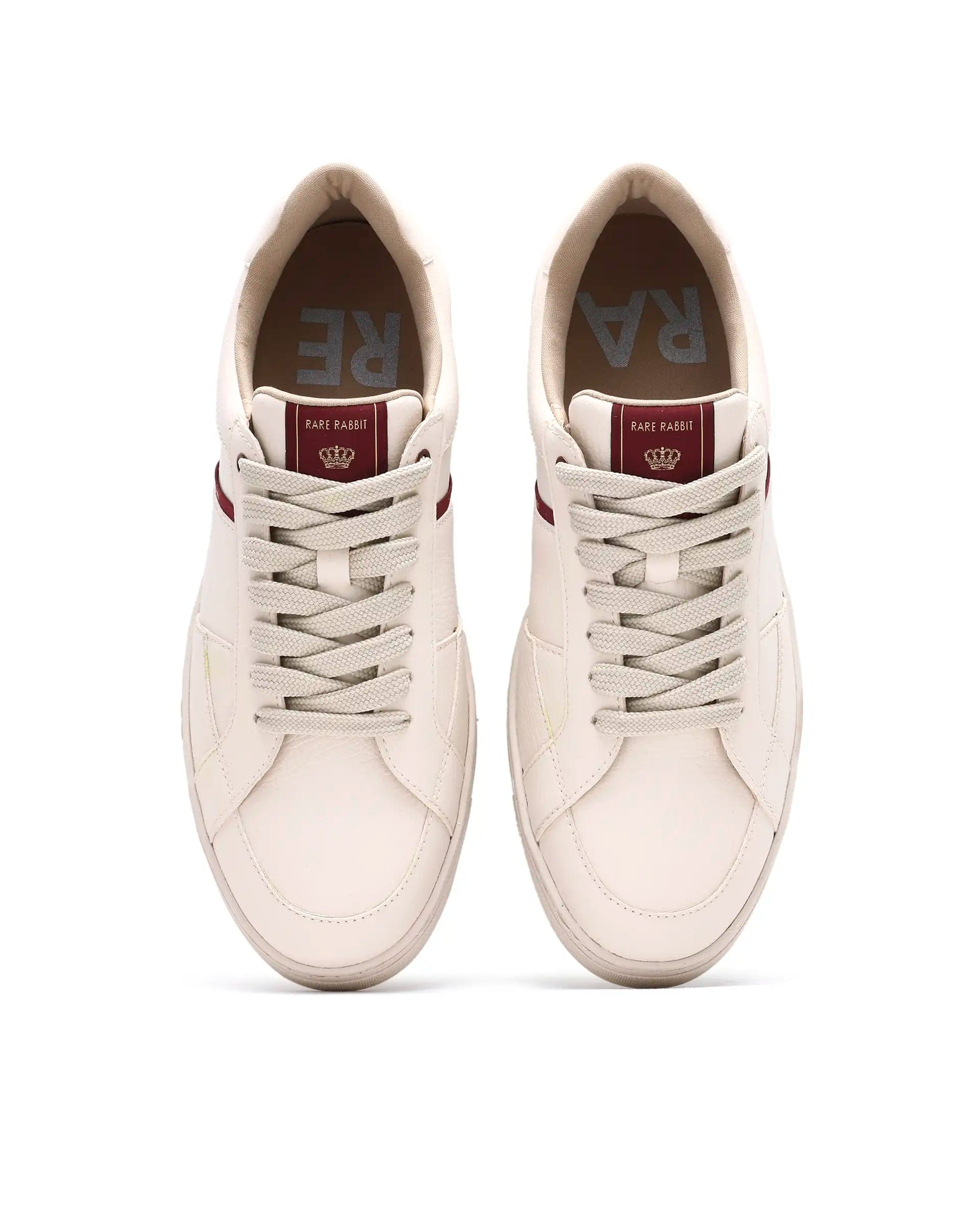 RAREZ Rare Rabbit Men's Lunar Light Beige Micro Fiber Leather Sneaker