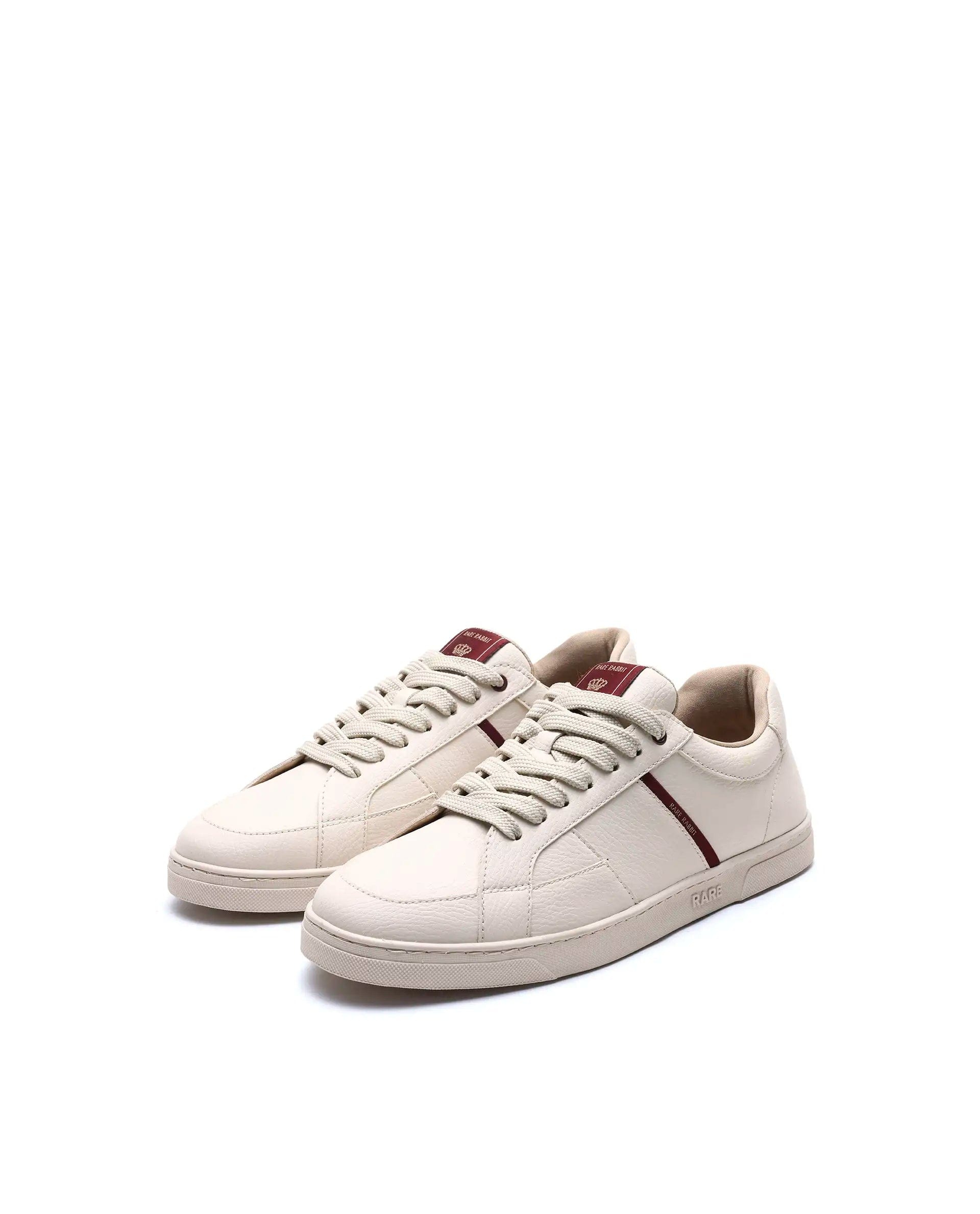 RAREZ Rare Rabbit Men's Lunar Light Beige Micro Fiber Leather Sneaker