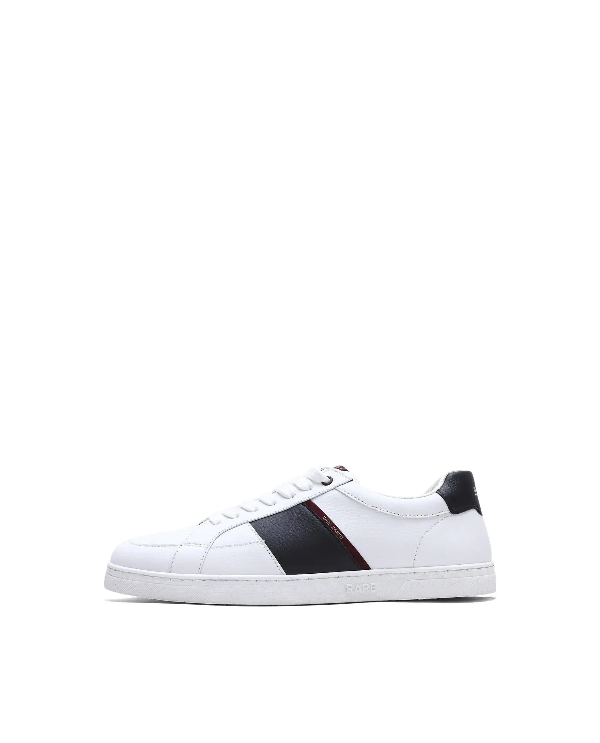 RAREZ Rare Rabbit Men's Lunar White Micro Fiber Leather Sneaker