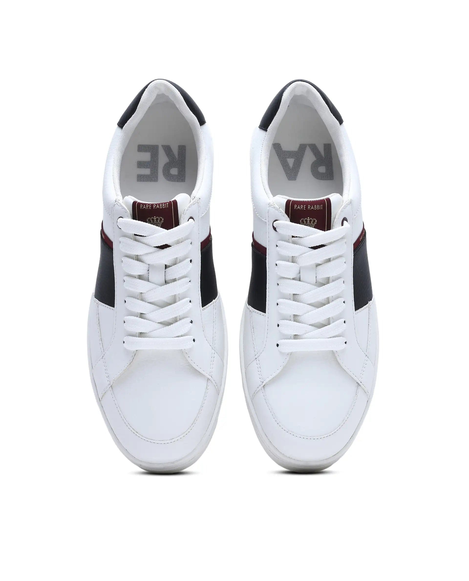 RAREZ Rare Rabbit Men's Lunar White Micro Fiber Leather Sneaker