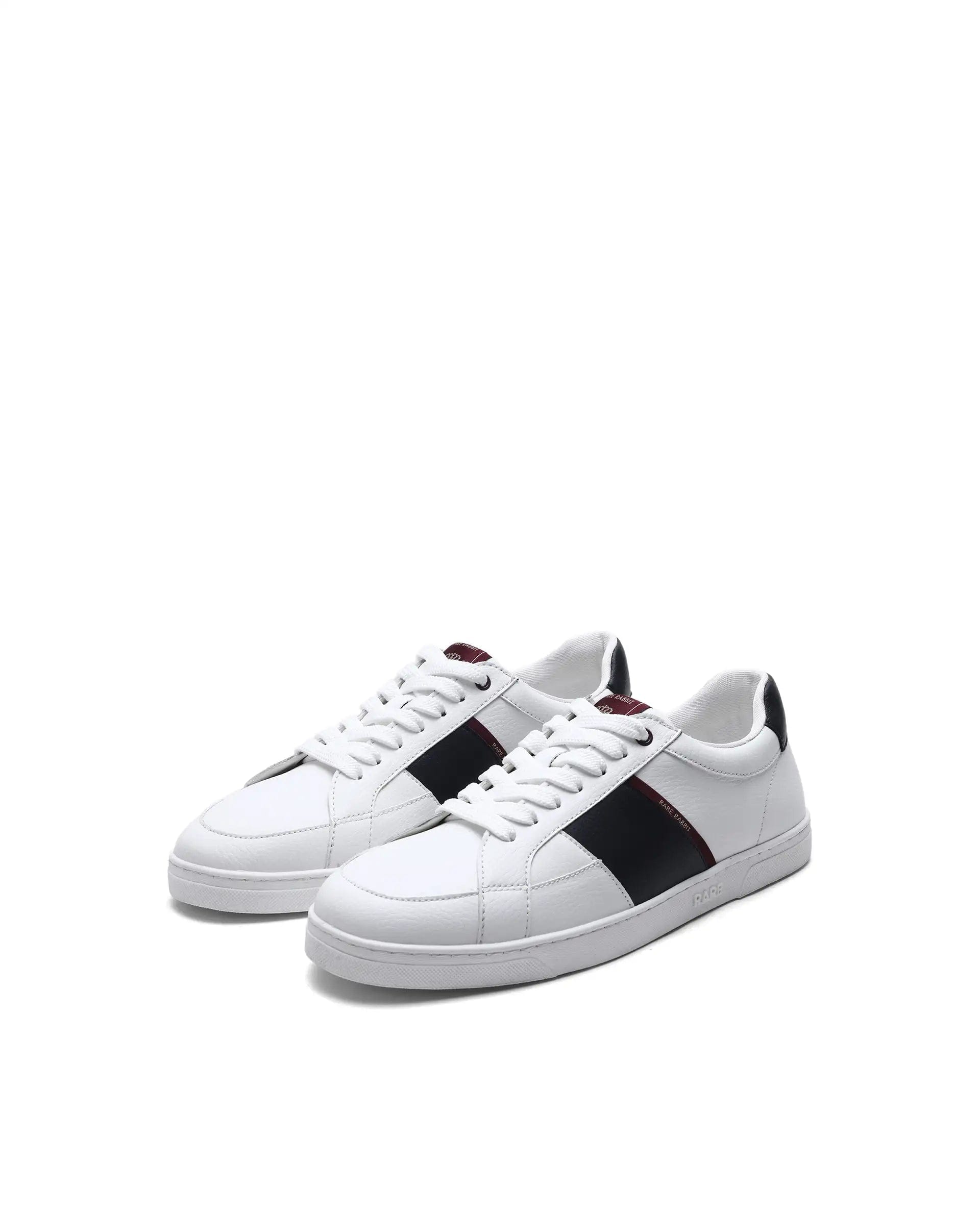 RAREZ Rare Rabbit Men's Lunar White Micro Fiber Leather Sneaker