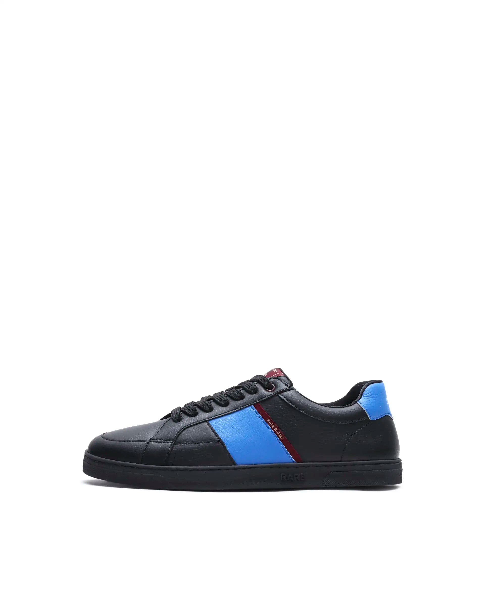 RAREZ Rare Rabbit Men's Lunar Black Micro Fiber Leather Sneaker