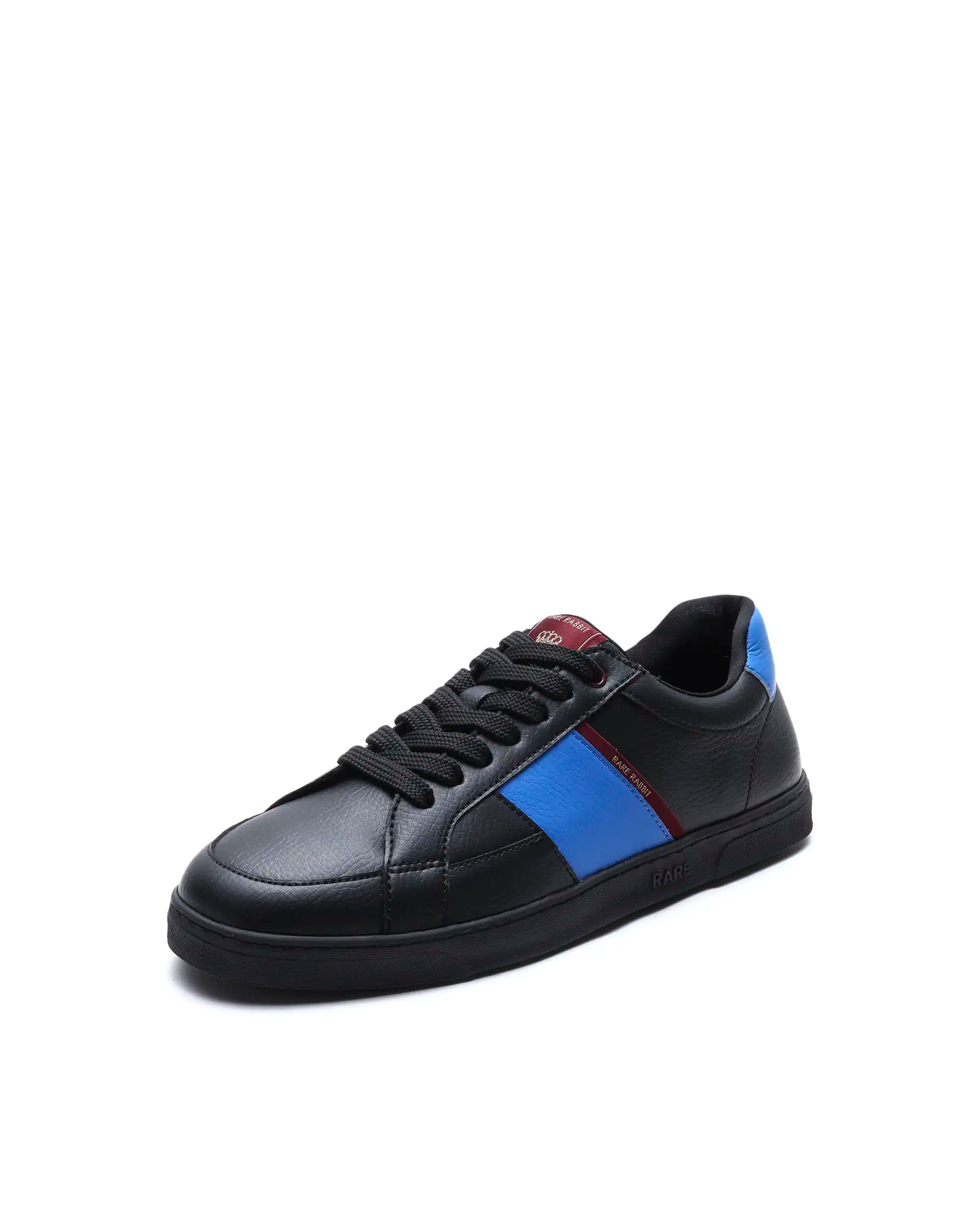 RAREZ Rare Rabbit Men's Lunar Black Micro Fiber Leather Sneaker