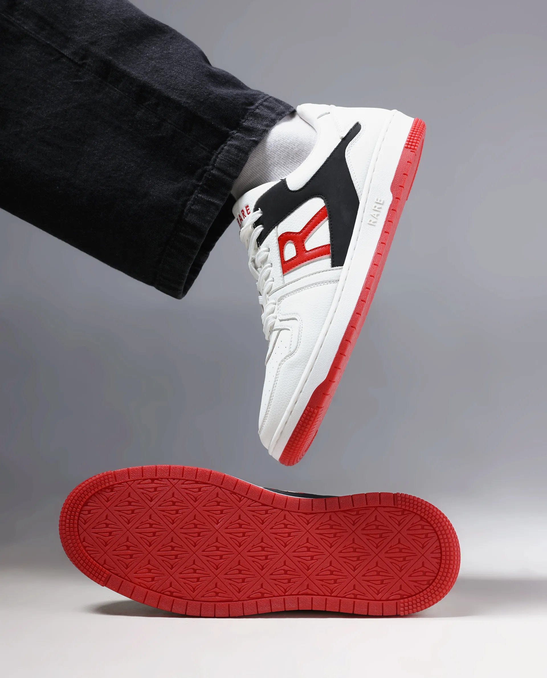 RAREZ Rare Rabbit Men's Phantom Red Micro Fiber Navy Causal Sneaker