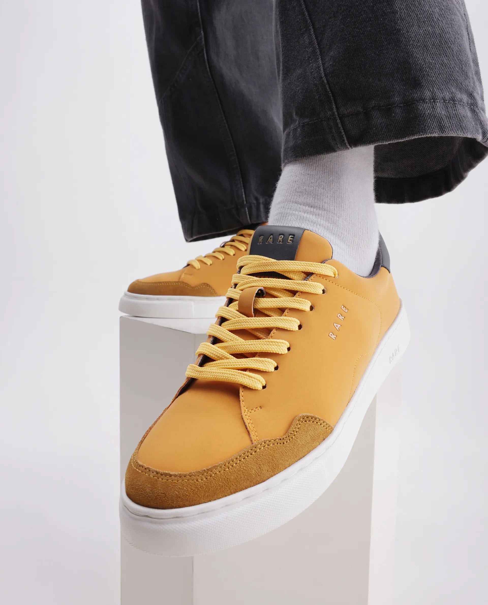 RAREZ Rare Rabbit Men's Mawi Yellow Micro Fiber Causal Sneaker
