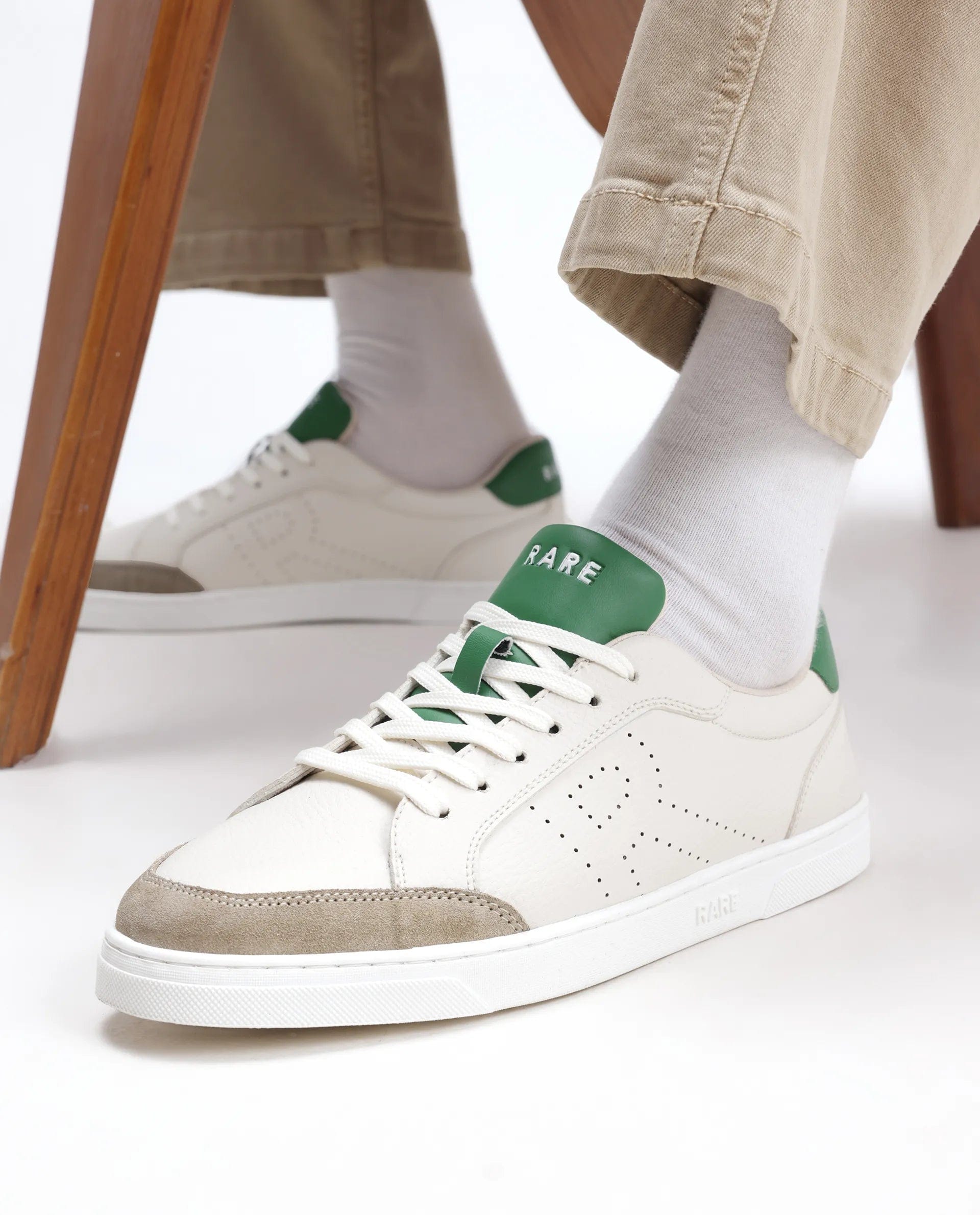 RAREZ Rare Rabbit Men's Knox Beige Micro Fiber Causal Sneaker
