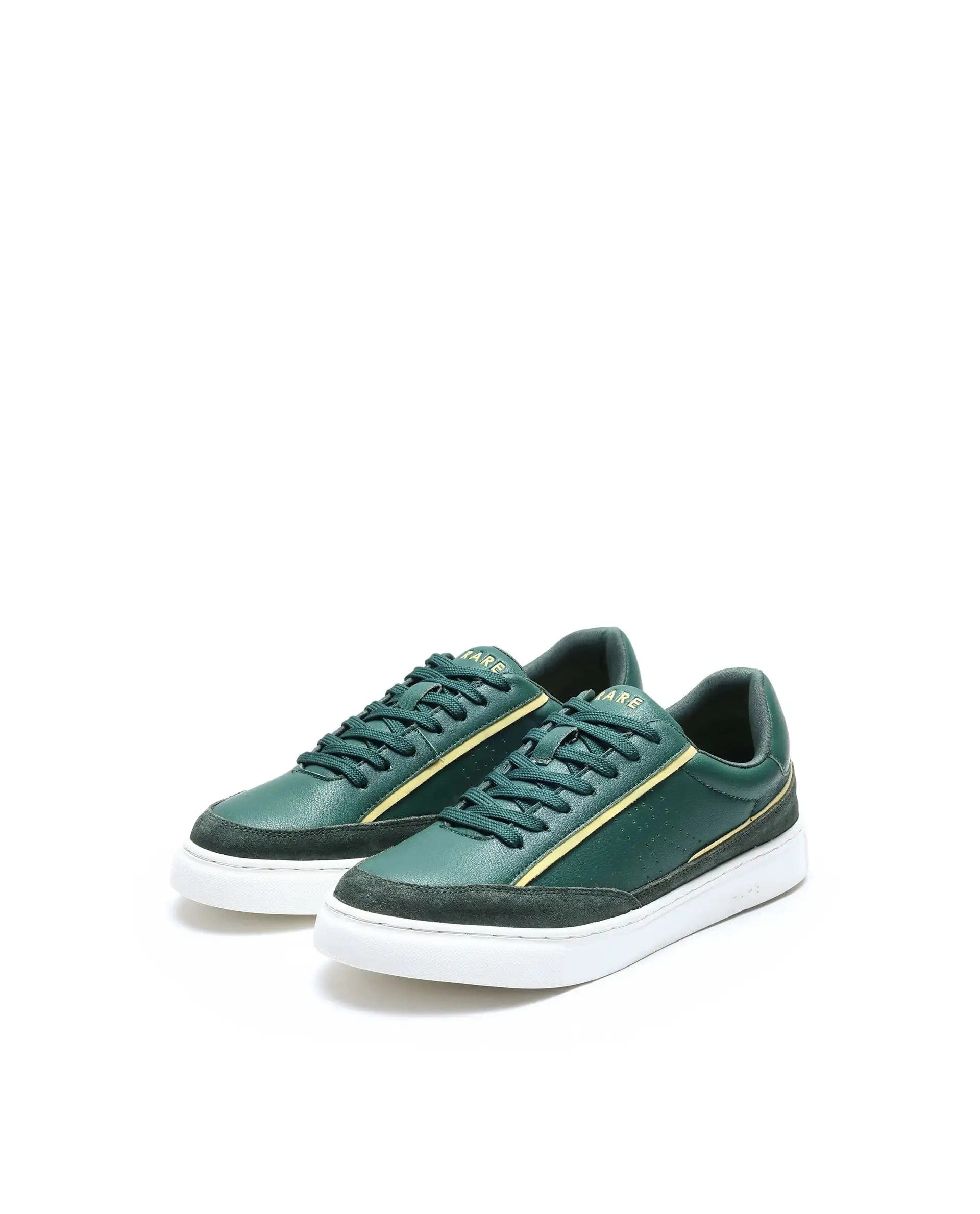 RAREZ Rare Rabbit Men's Kennen Dark Green Micro Fiber Causal Sneaker