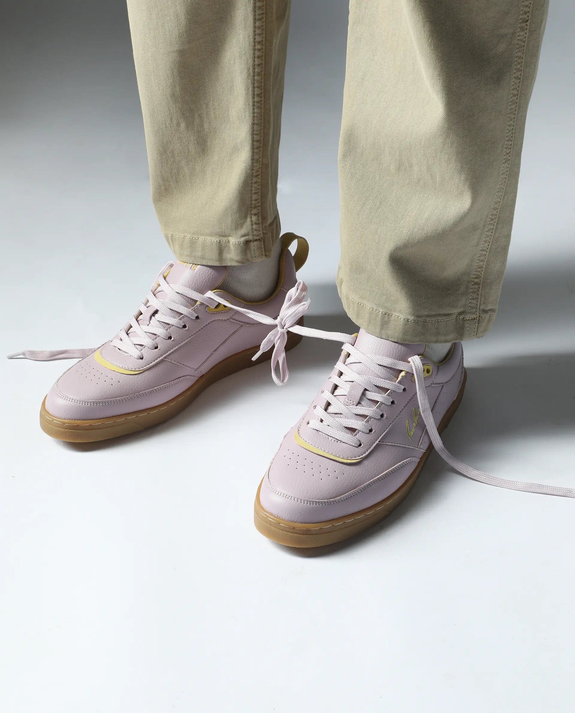 RAREZ Rare Rabbit Men's Garen Lilac Micro Fiber Causal Sneaker