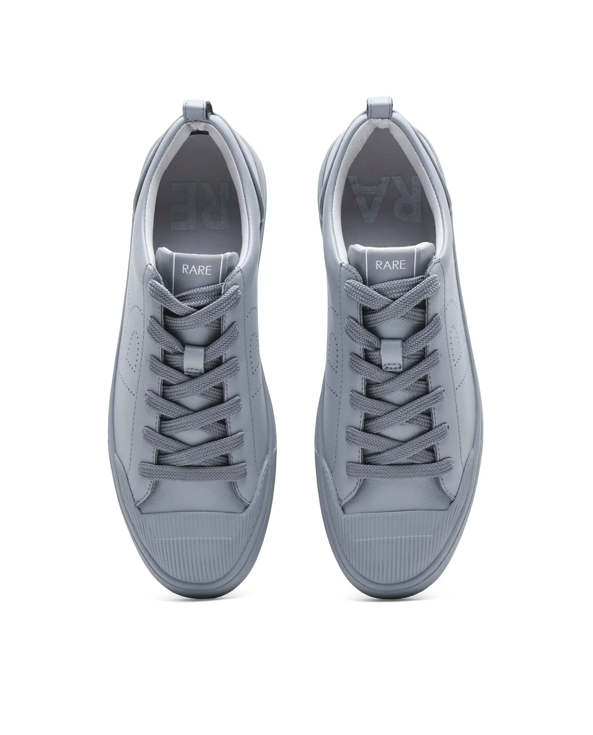 RAREZ Rare Rabbit Men's Sauron 25 Dark Grey Micro Leather Sneaker