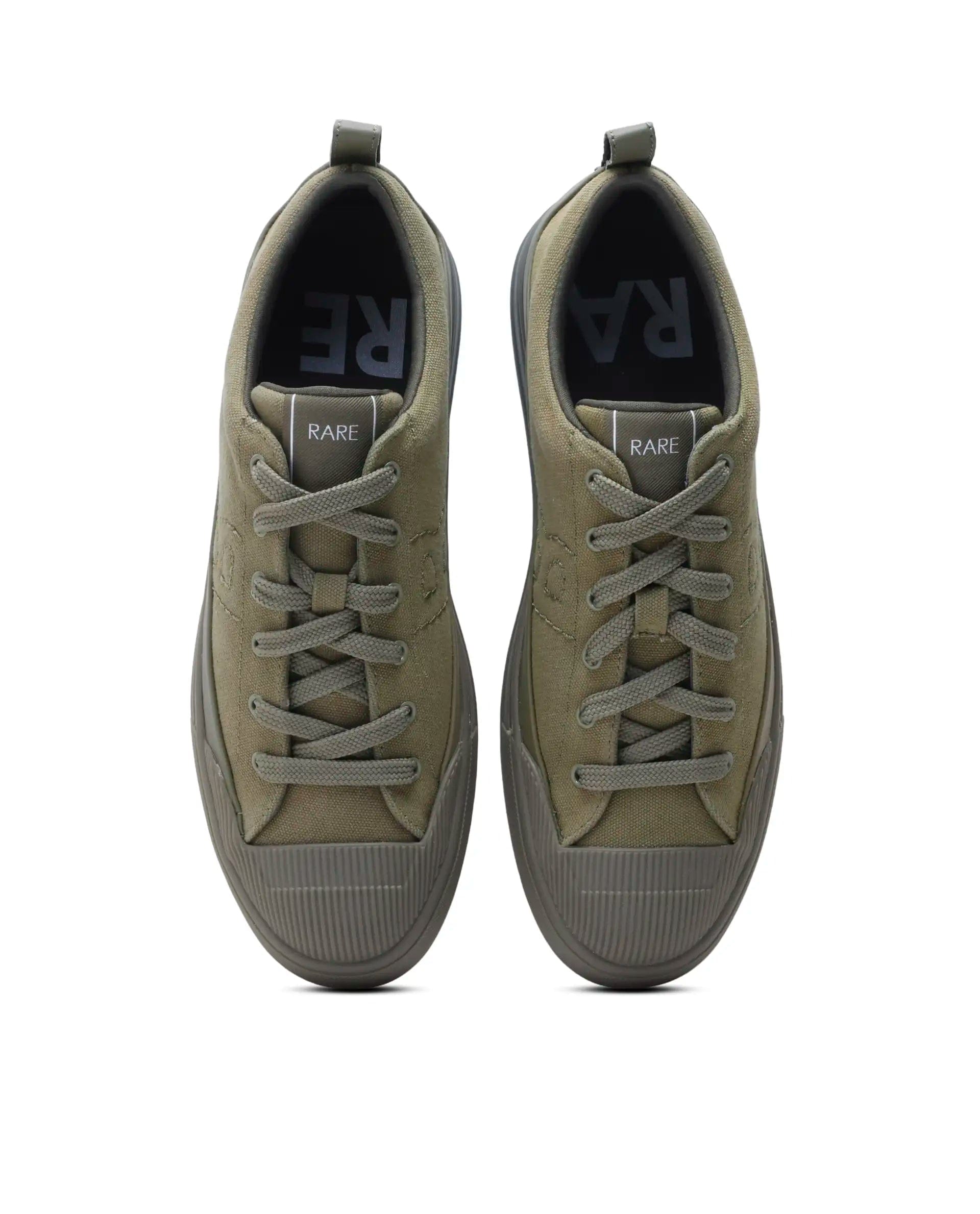 RAREZ Rare Rabbit Men's Sauron Wave 60 Dark Olive Canvas Fabric Sneaker