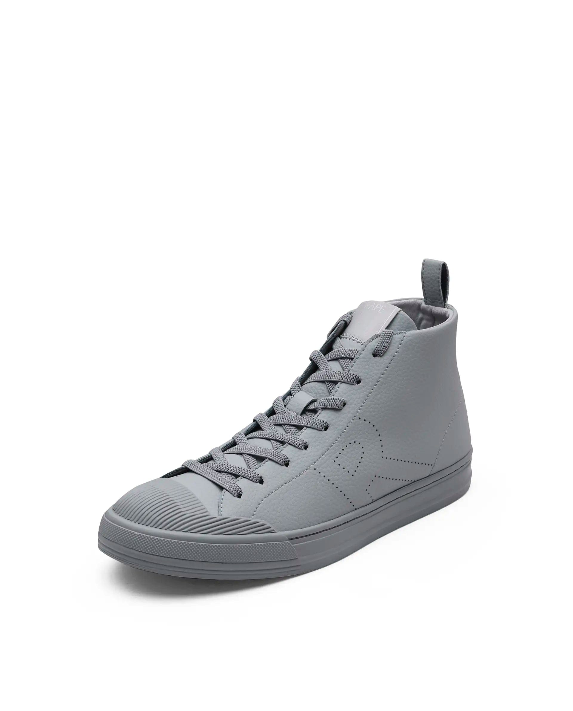 RAREZ Rare Rabbit Men's Sauron Hi 25 Light Grey Leather Lace - Up Closure Sneaker