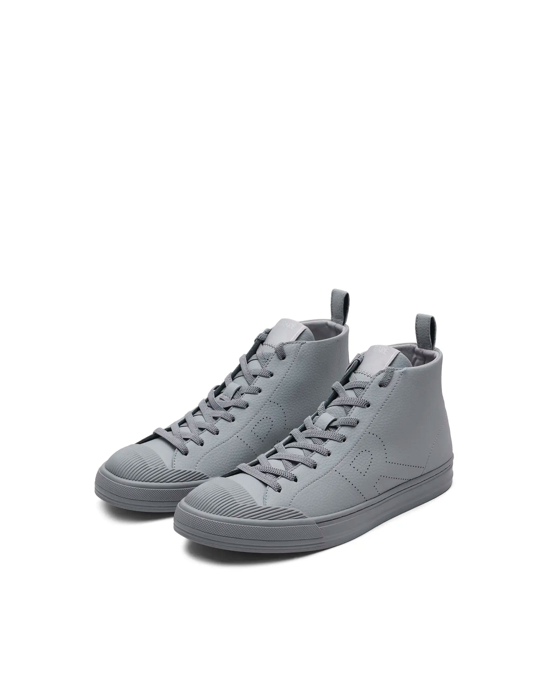 RAREZ Rare Rabbit Men's Sauron Hi 25 Light Grey Leather Lace - Up Closure Sneaker
