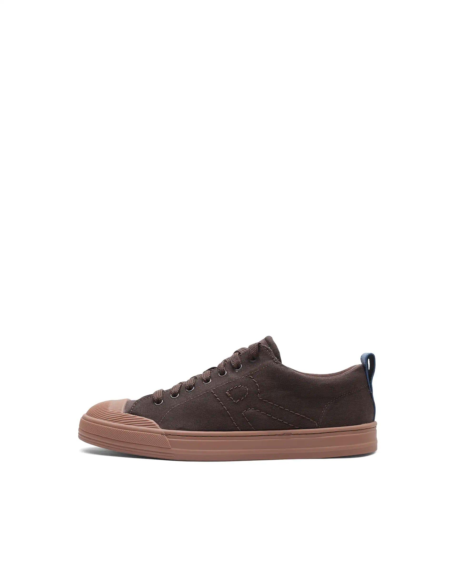 RAREZ Rare Rabbit Men's Sauron 77 Dark Brown Canvas Fabric Sneaker