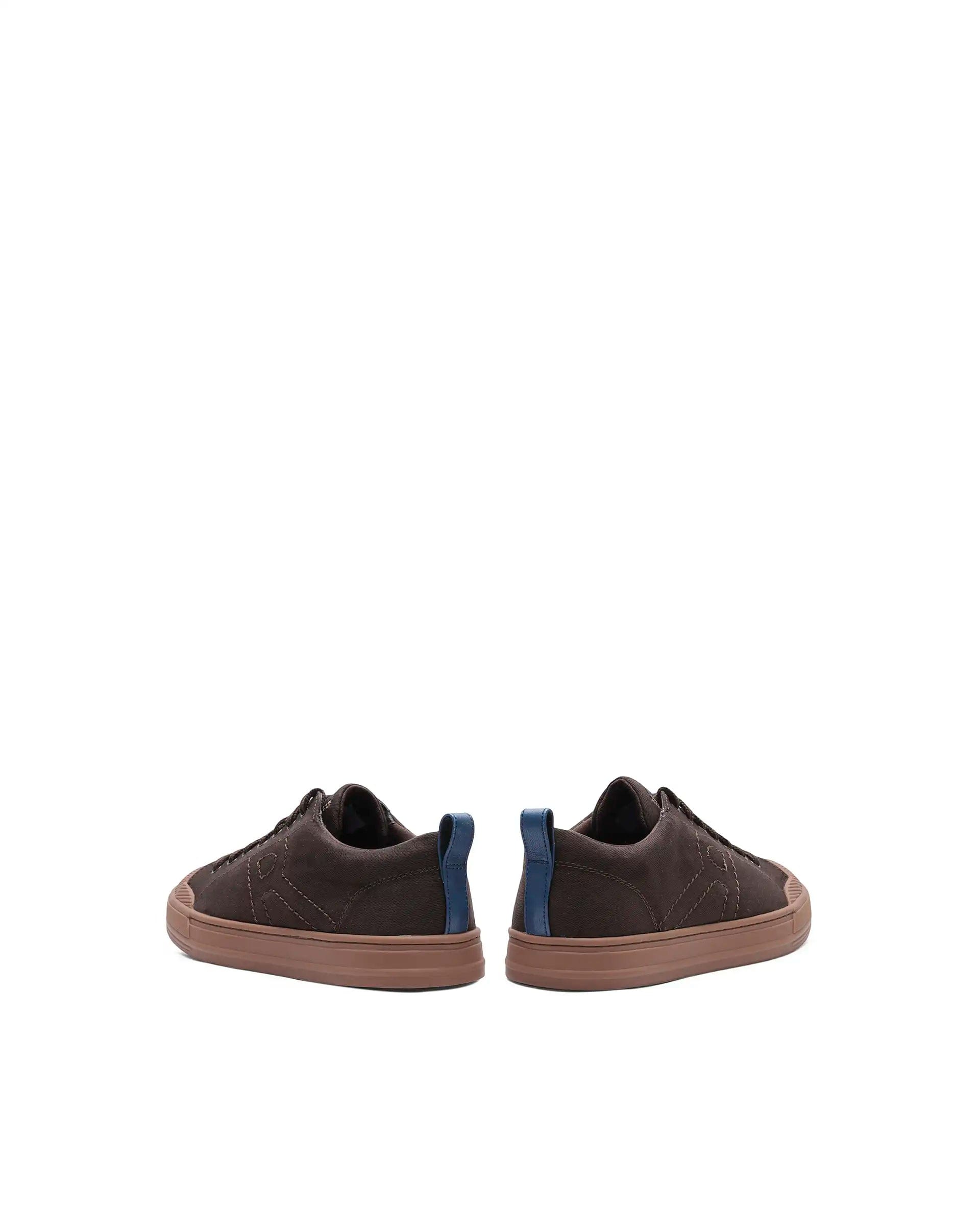RAREZ Rare Rabbit Men's Sauron 77 Dark Brown Canvas Fabric Sneaker