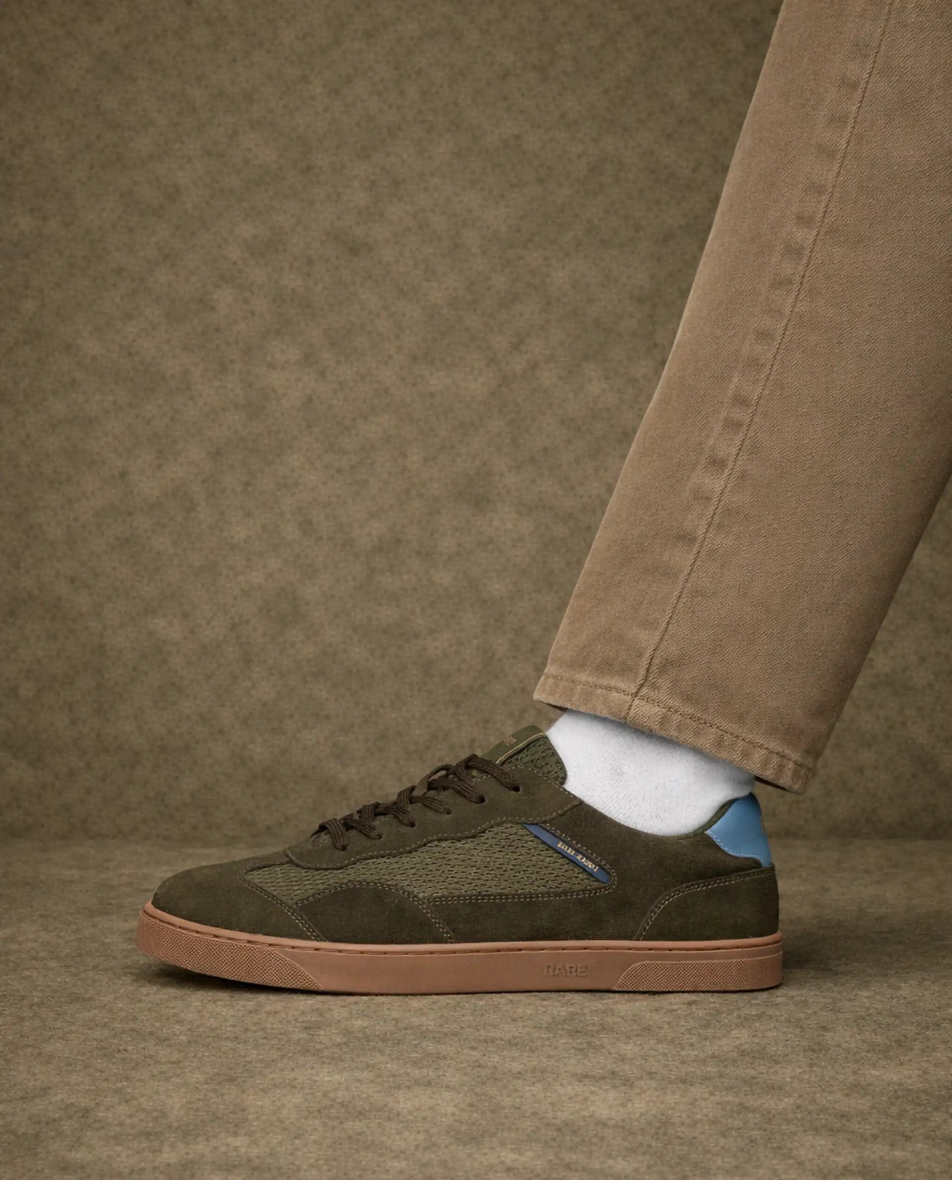 RAREZ Rare Rabbit Men's Zibot Olive Suede Sneaker
