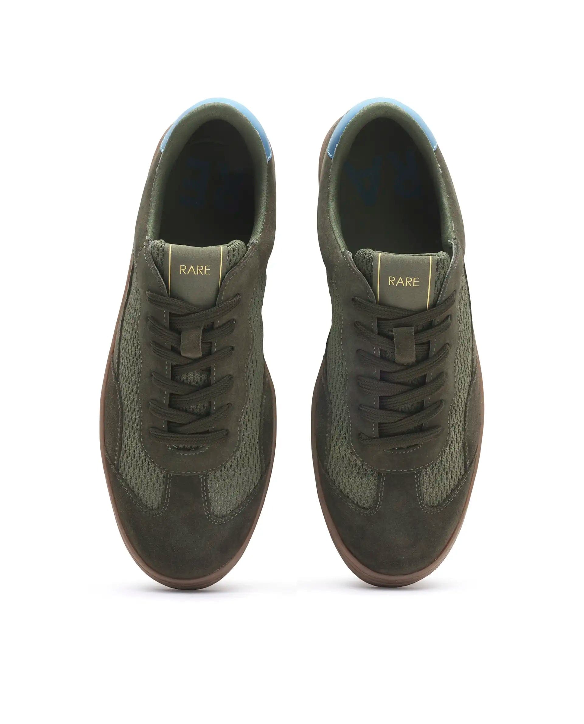 RAREZ Rare Rabbit Men's Zibot Olive Suede Sneaker
