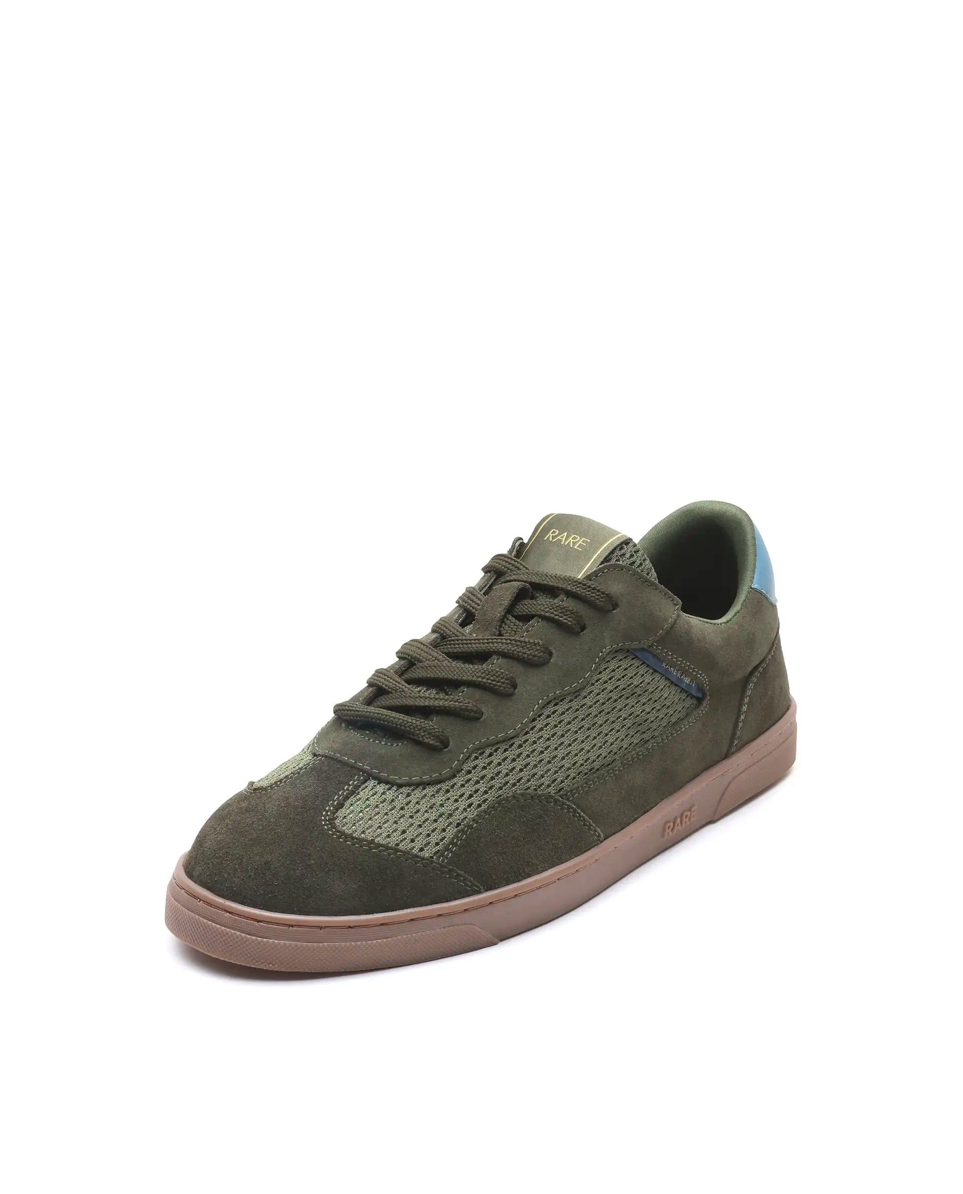 RAREZ Rare Rabbit Men's Zibot Olive Suede Sneaker