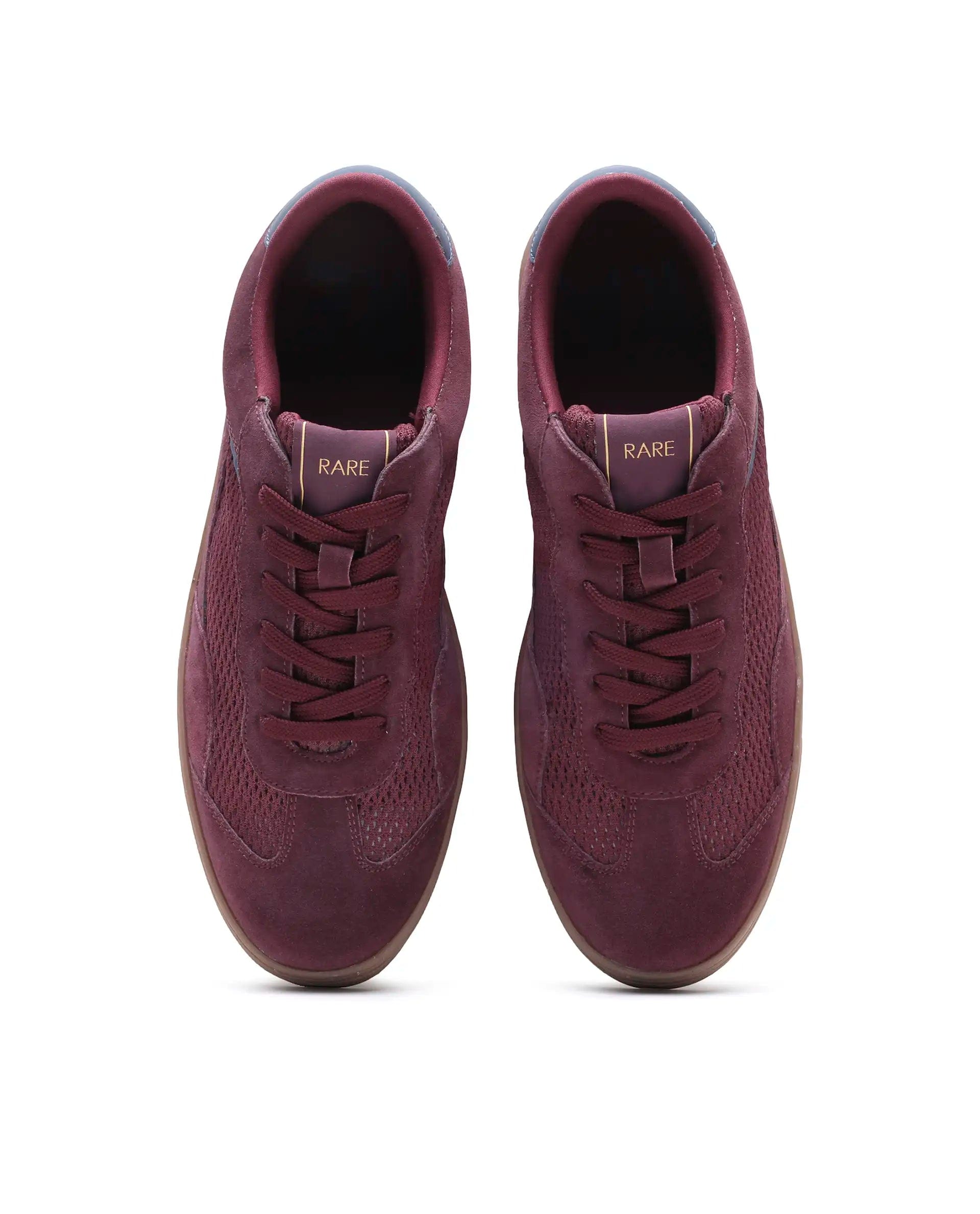 RAREZ Rare Rabbit Men's Zibot Burgundy Suede Sneaker