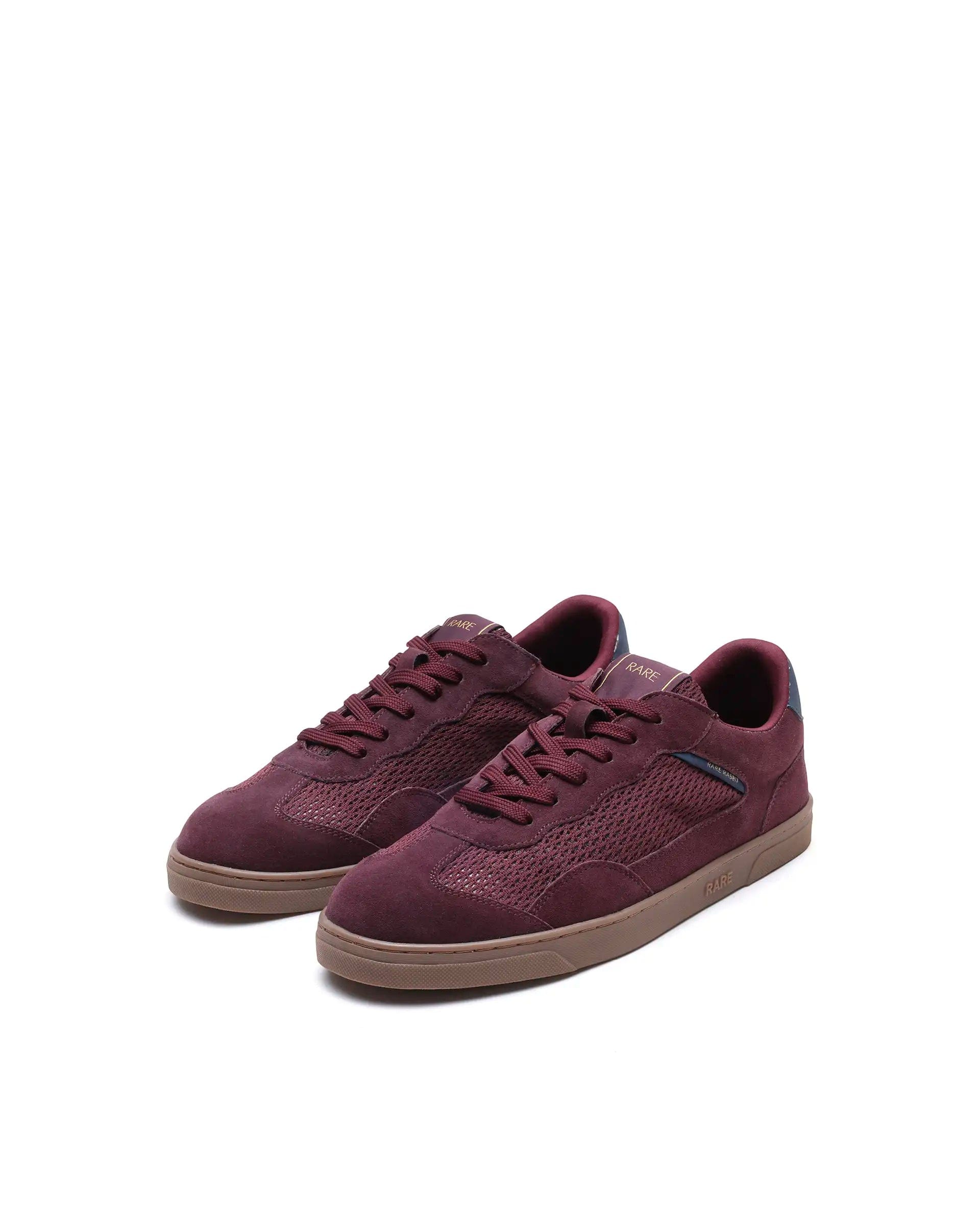 RAREZ Rare Rabbit Men's Zibot Burgundy Suede Sneaker