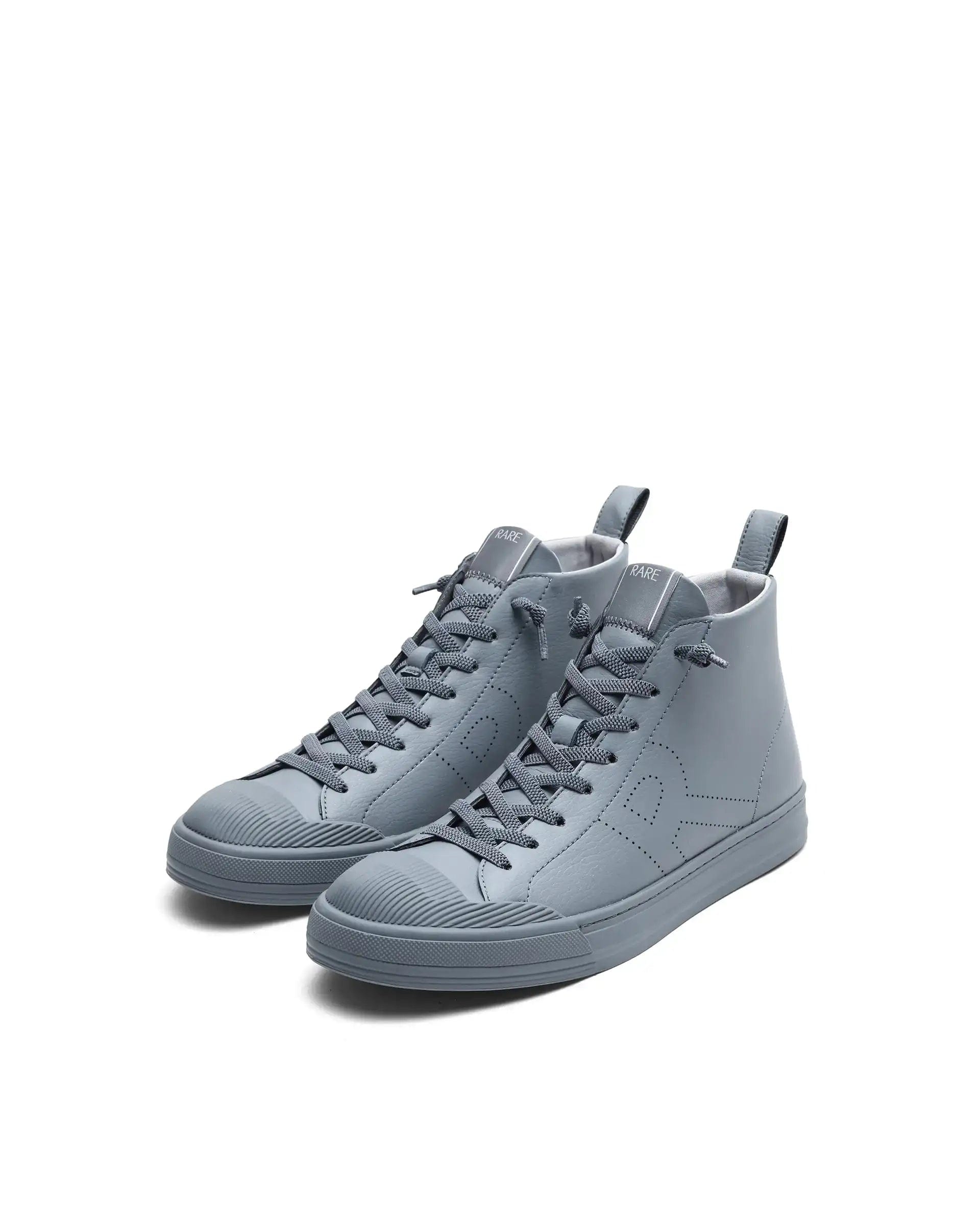 RAREZ Rare Rabbit Men's Sauron Hi 25 Dark Grey Micro Leather Sneaker