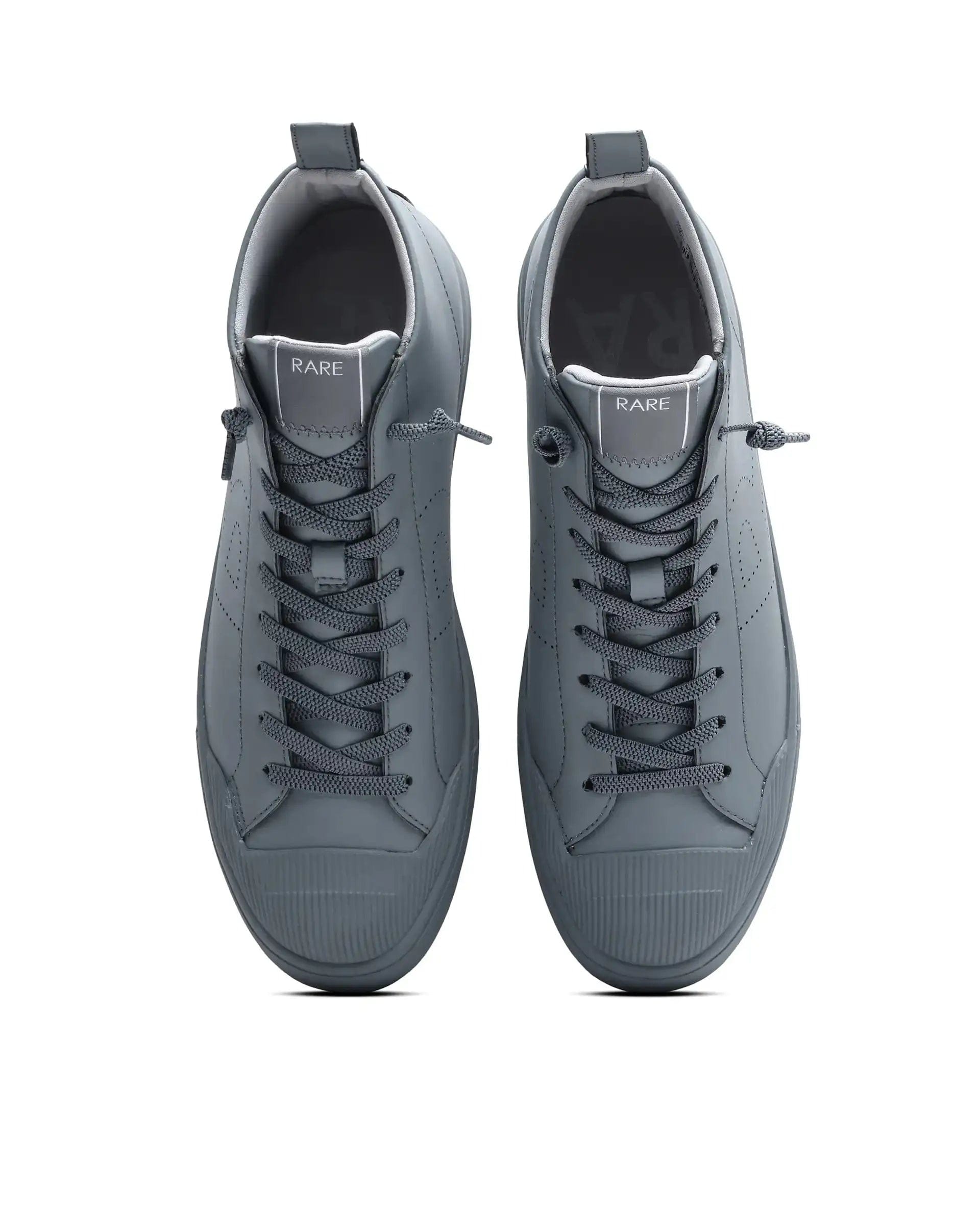 RAREZ Rare Rabbit Men's Sauron Hi 25 Dark Grey Micro Leather Sneaker