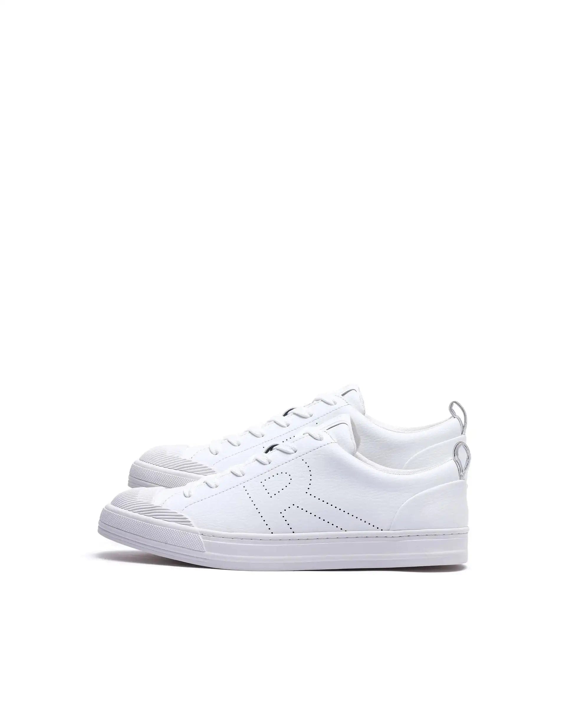 RAREZ Rare Rabbit Men's Sauron 25 White Micro Leather Sneaker