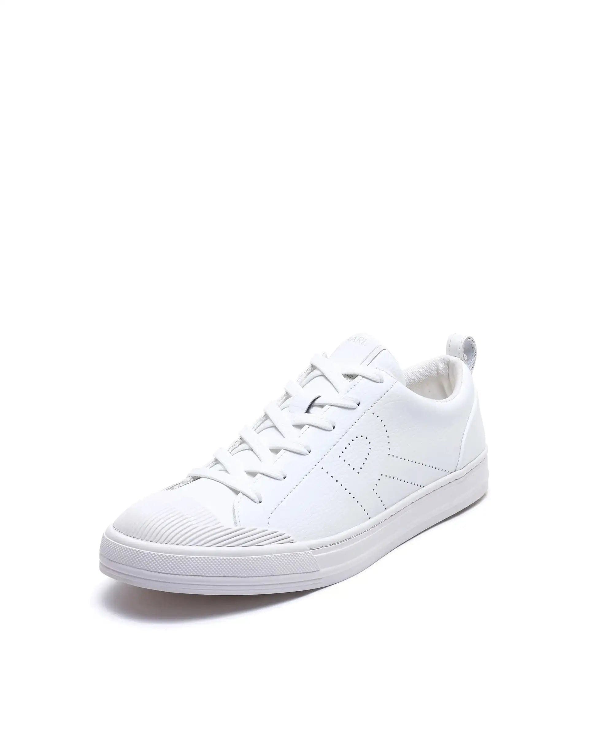 RAREZ Rare Rabbit Men's Sauron 25 White Micro Leather Sneaker