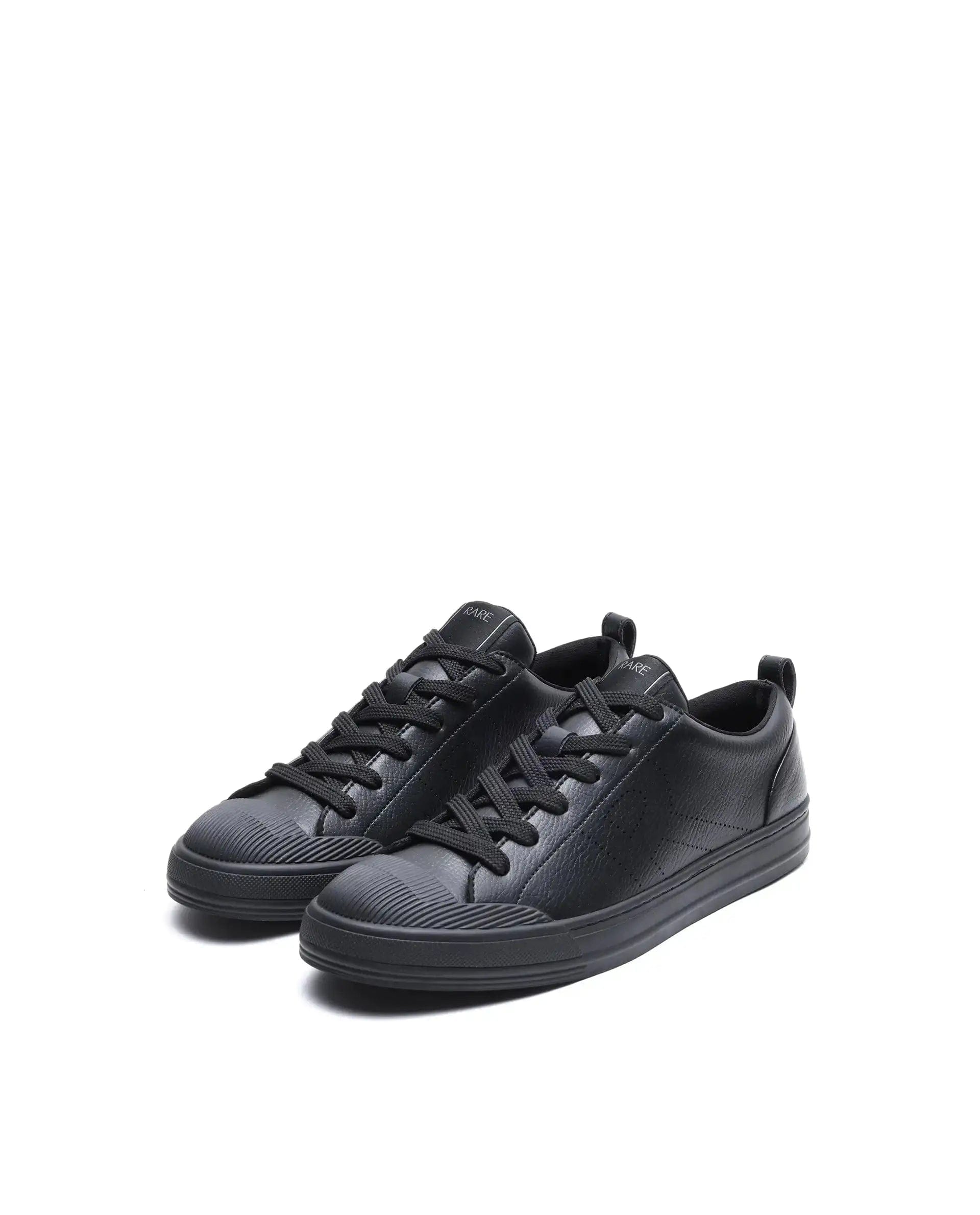 RAREZ Rare Rabbit Men's Sauron 25 Black Micro Leather Sneaker