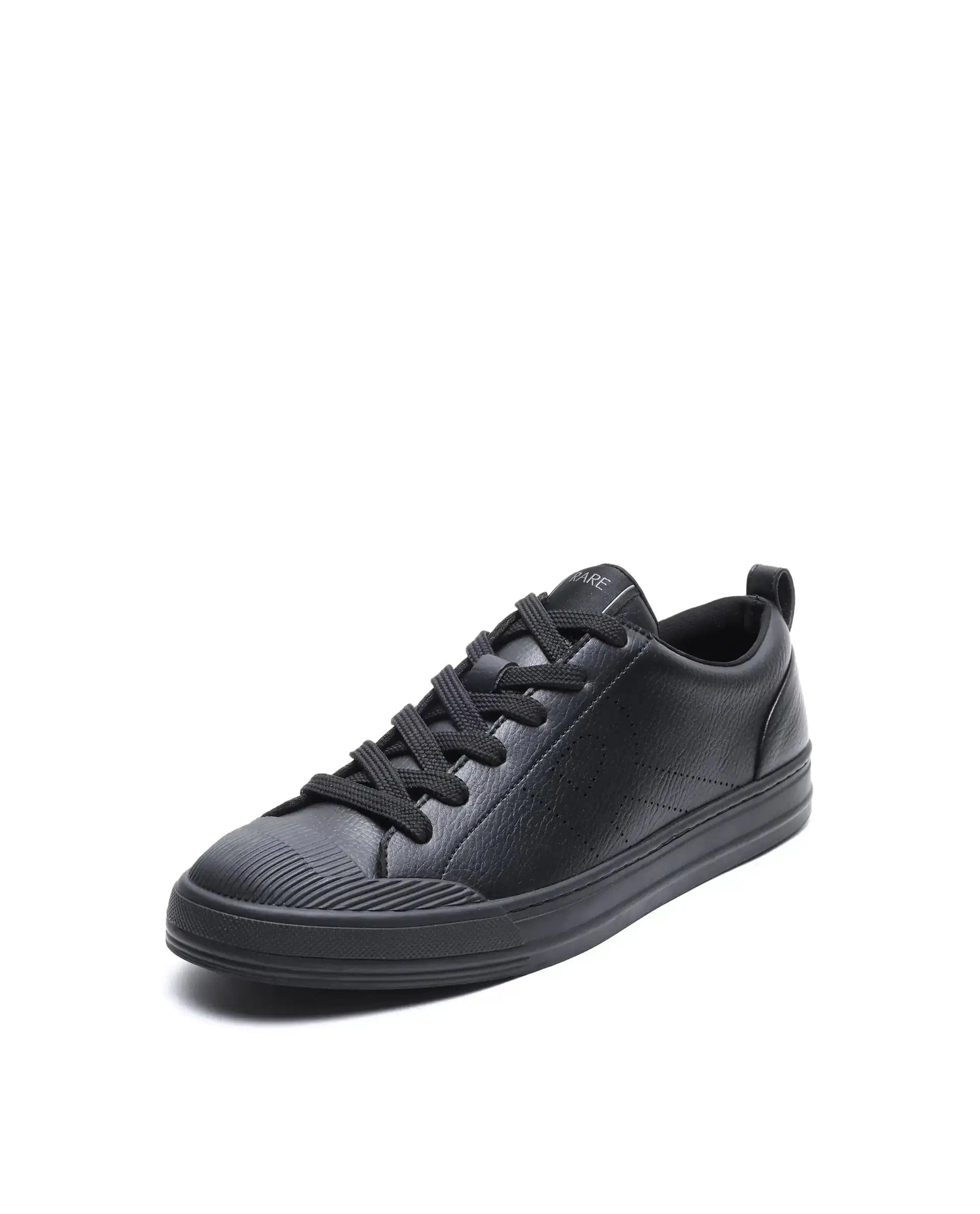 RAREZ Rare Rabbit Men's Sauron 25 Black Micro Leather Sneaker